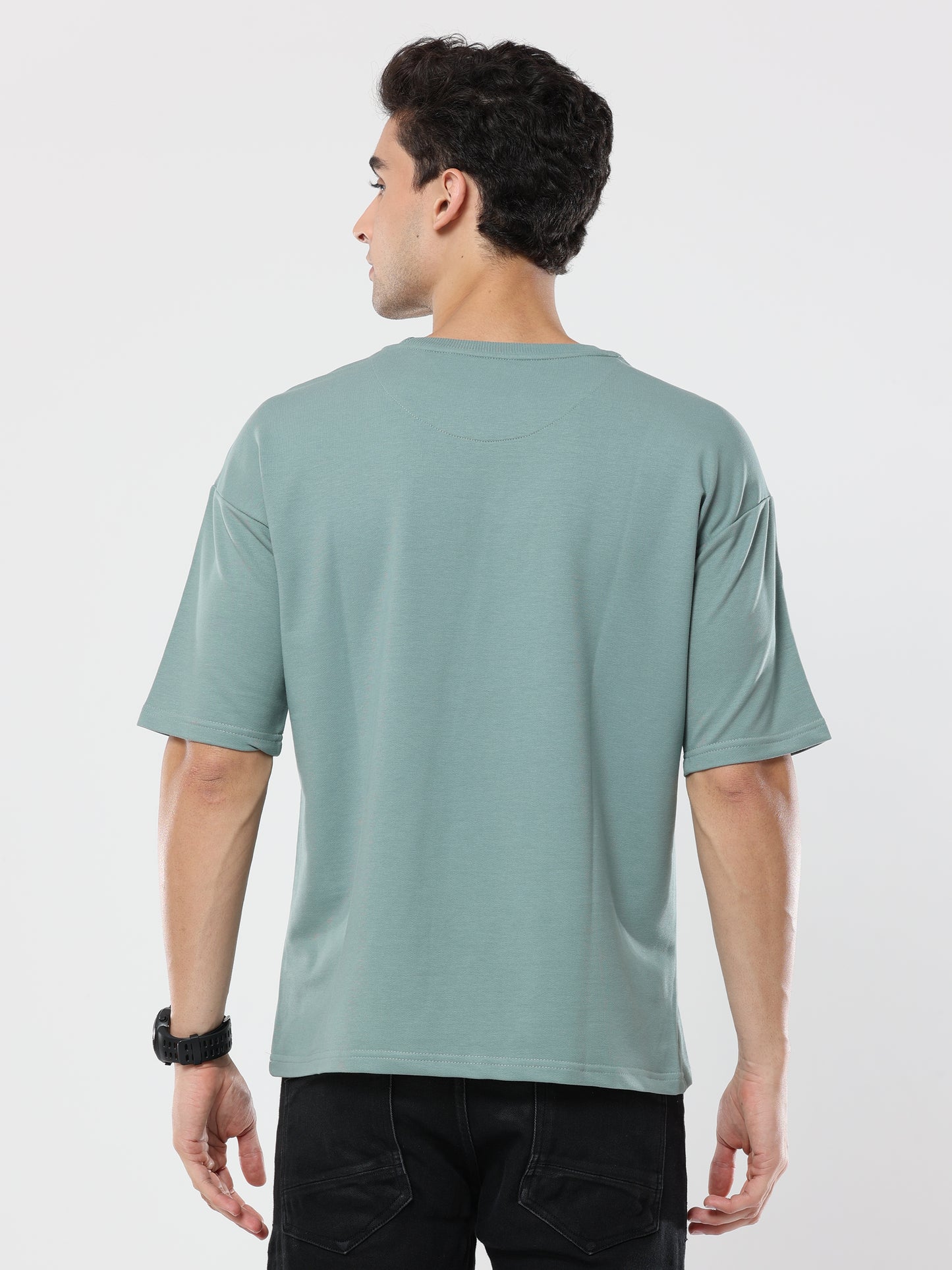 Sea Green Trouble Maker Print very premium Quality Oversized T-Shirt