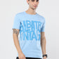 Classic Italian Blue Albatross Vintage puff printed T-shirt for men