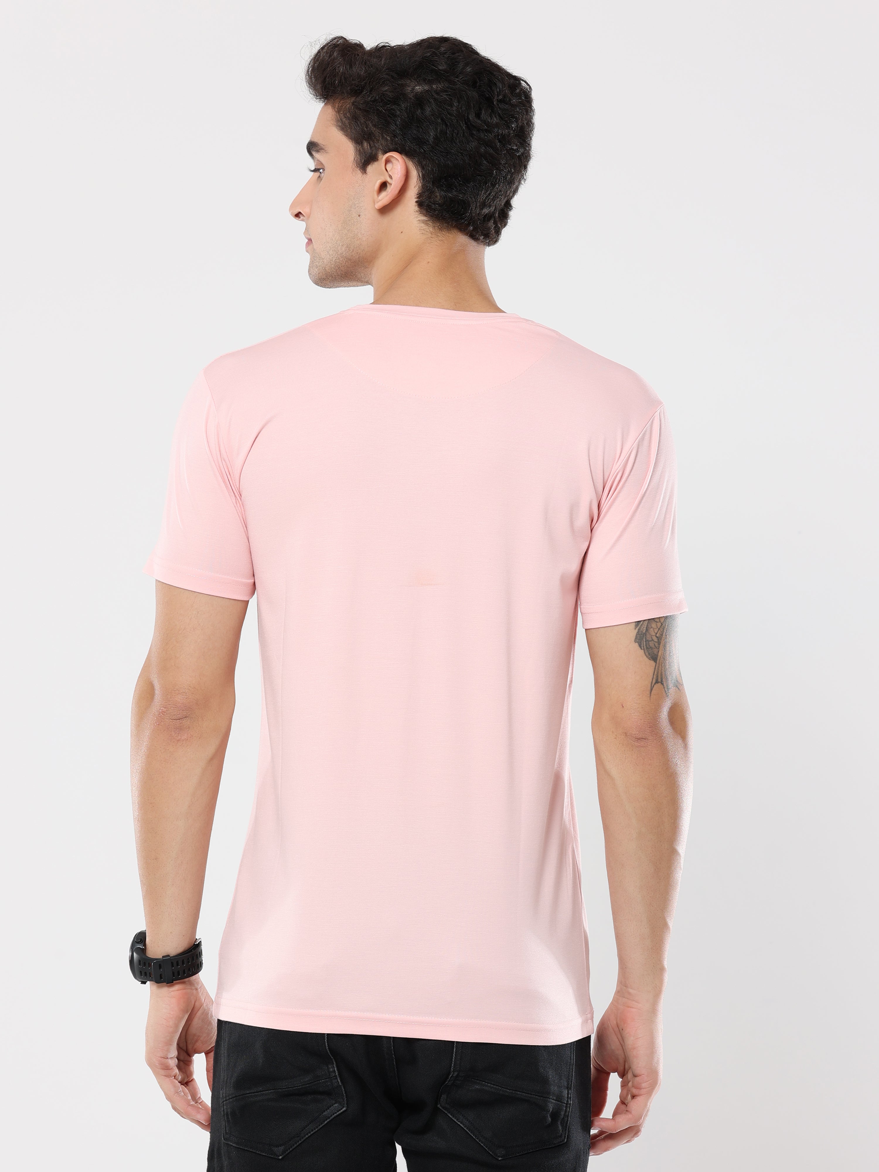 Classic Italian Baby Pink Turbulence printed T-shirt for men