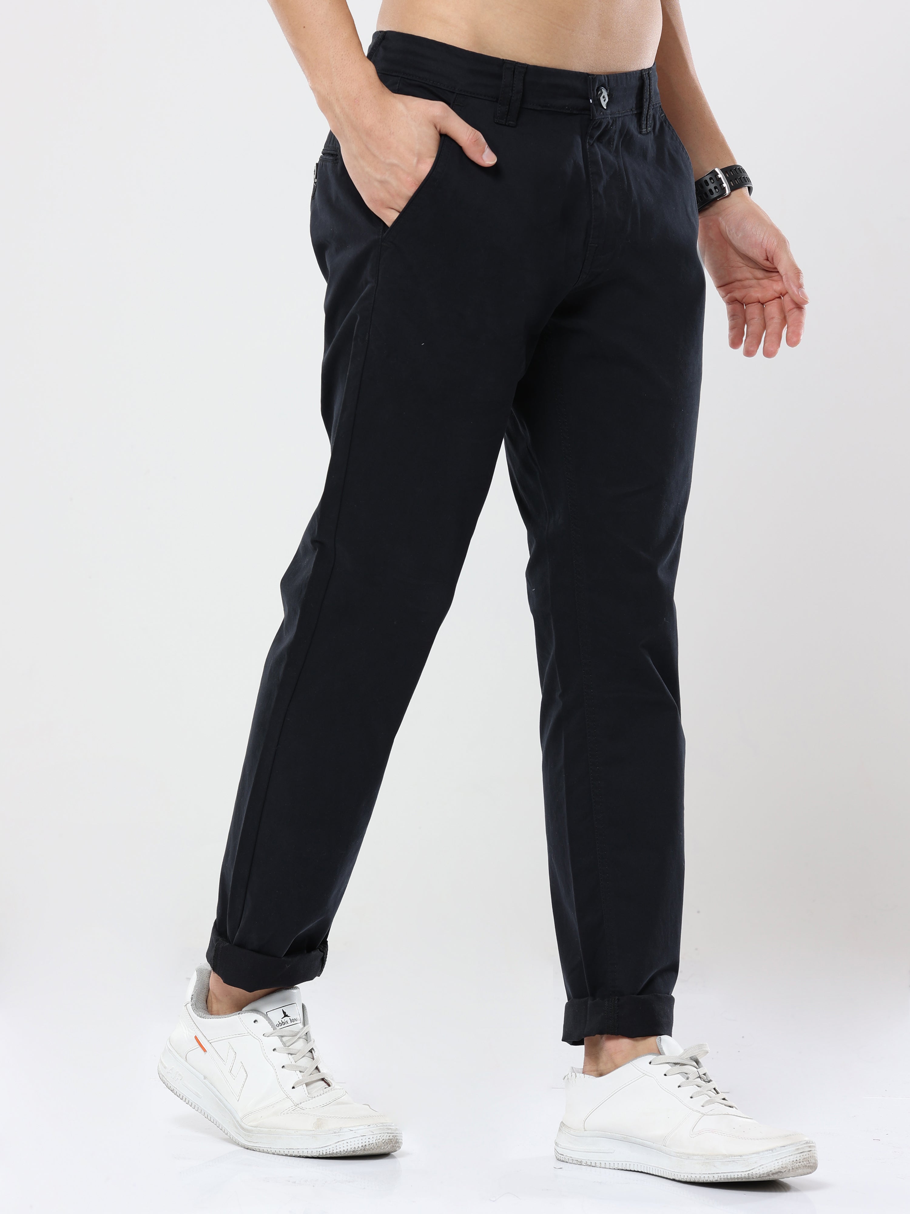 Mr Button Chinos  Buy Mr Button Navy Blue Fashion Formal Cotton Solid  Slim Chinos Trouser Online  Nykaa Fashion