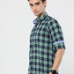 Green Blue plaid checks shirt for men