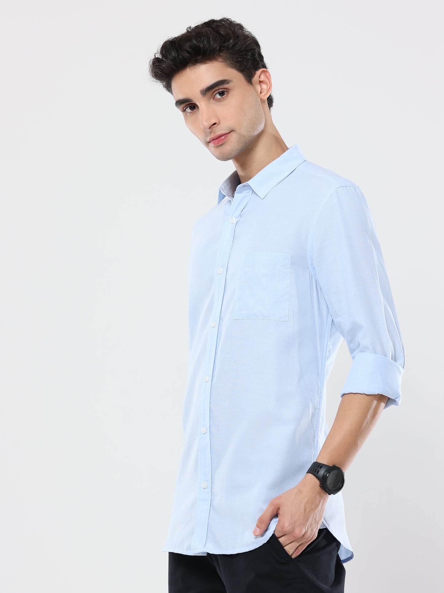 Plain Light blue Premium cotton Formal Shirt for men