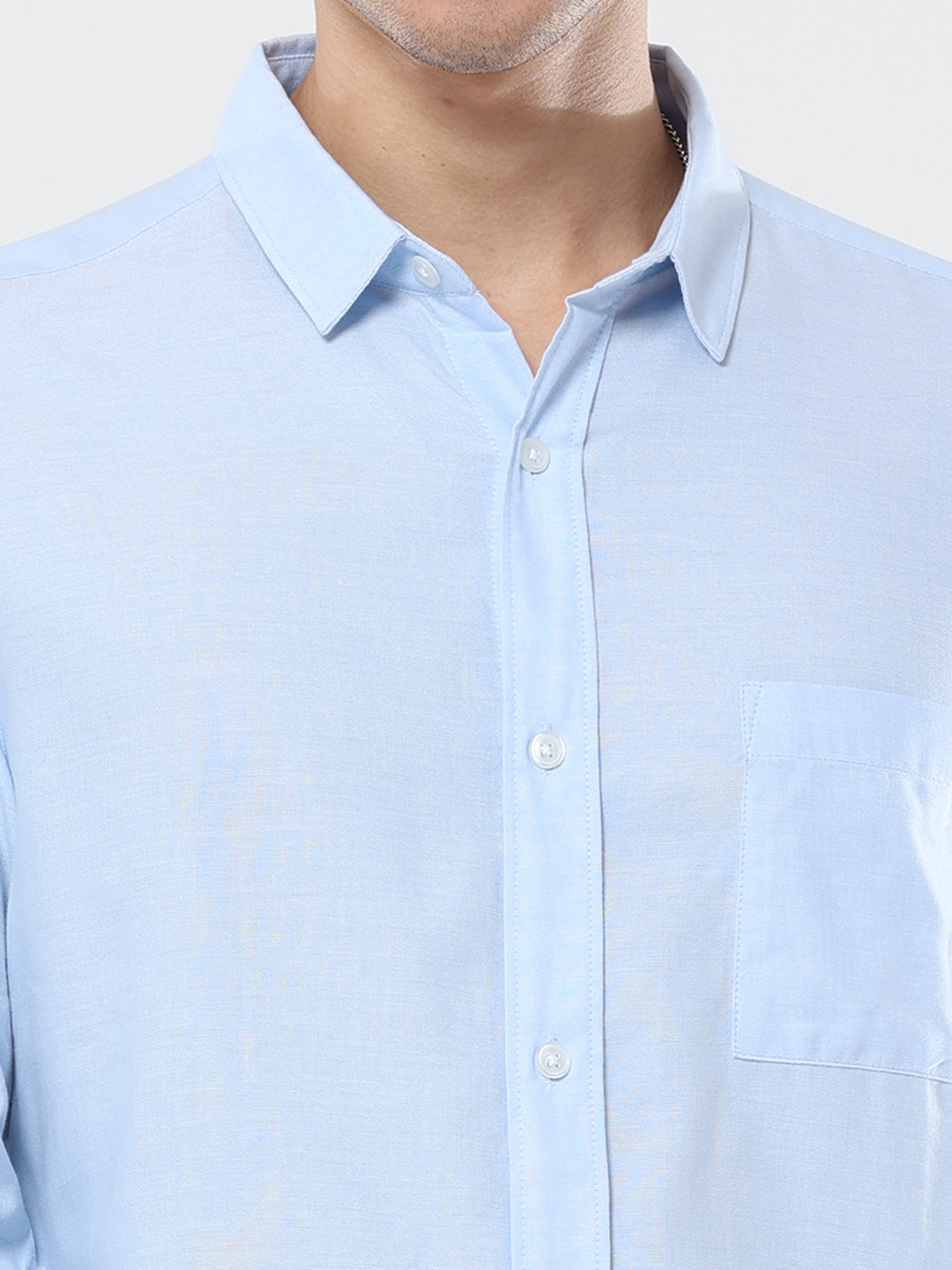 Plain Light blue Premium cotton Formal Shirt for men