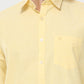 Lemon Yellow Plain premium Cotton linen shirt with pocket for men