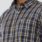 Dark beige blue Checks premium Cotton shirt for men