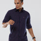 Blue-peach Graph Checks premium Cotton shirt for men