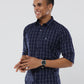 Blue-white Graph Checks premium Cotton shirt for men