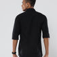 Black Plain premium Cotton linen shirt with pocket for men