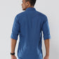 Royal Blue Plain premium Cotton linen shirt with pocket for men