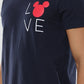 Navy Blue Love Round Neck Cotton Tshirt for men