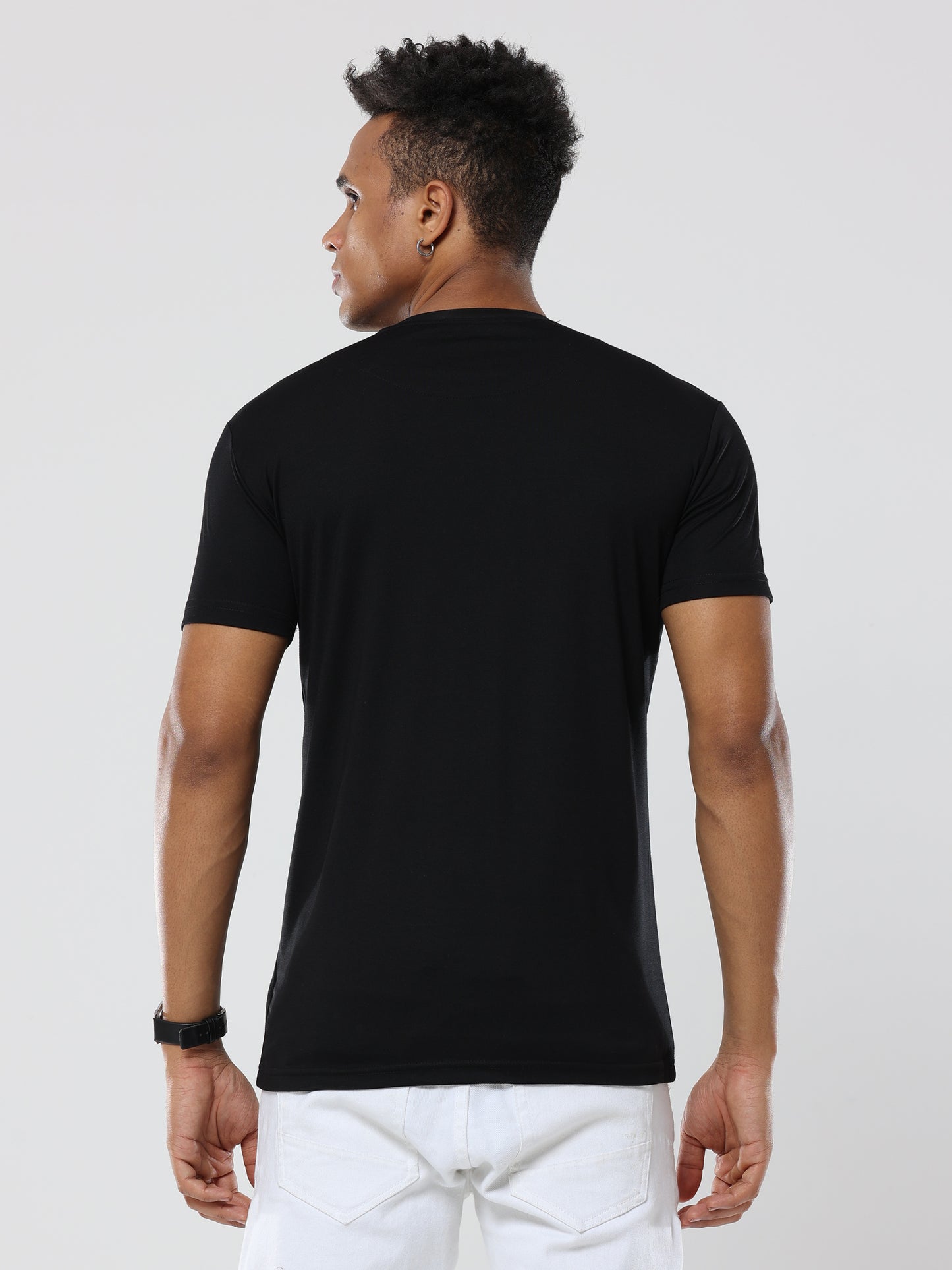 Classic Italian Black third eye printed T-shirt for men