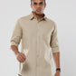 Biscuit Plain premium Cotton linen shirt with pocket for men