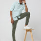 Mint Green Plain premium Cotton linen shirt with pocket for men