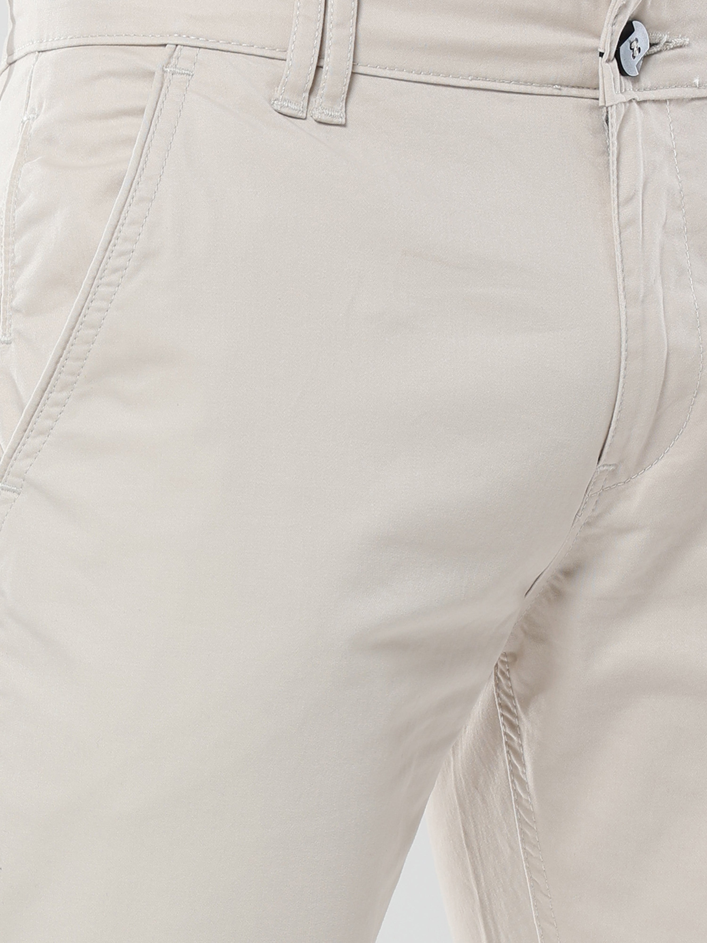 Albatross Plain classic Cream chinos for mens