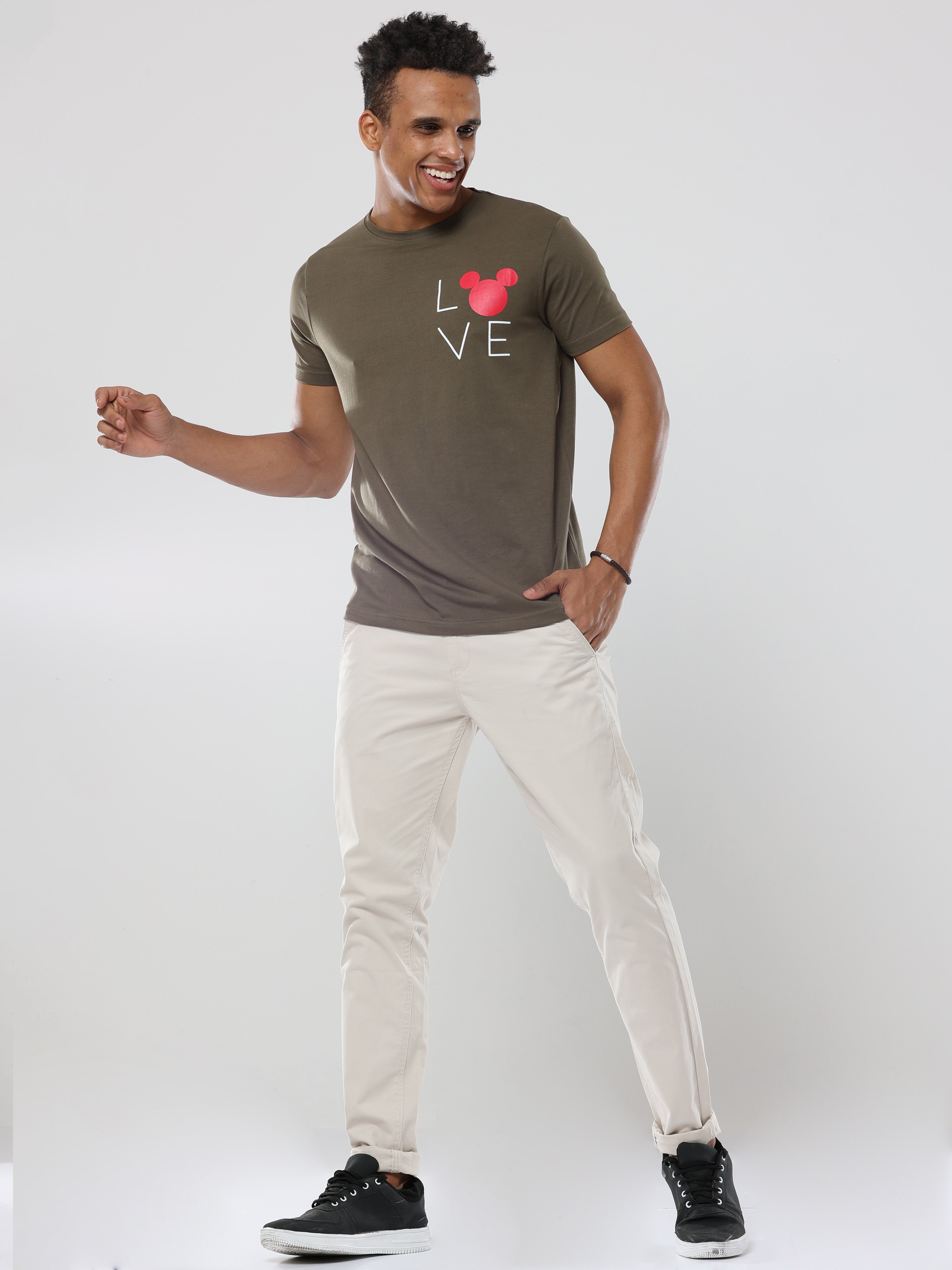 Albatross Plain classic Cream chinos for mens