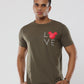 Green Love Round Neck Cotton Tshirt for men