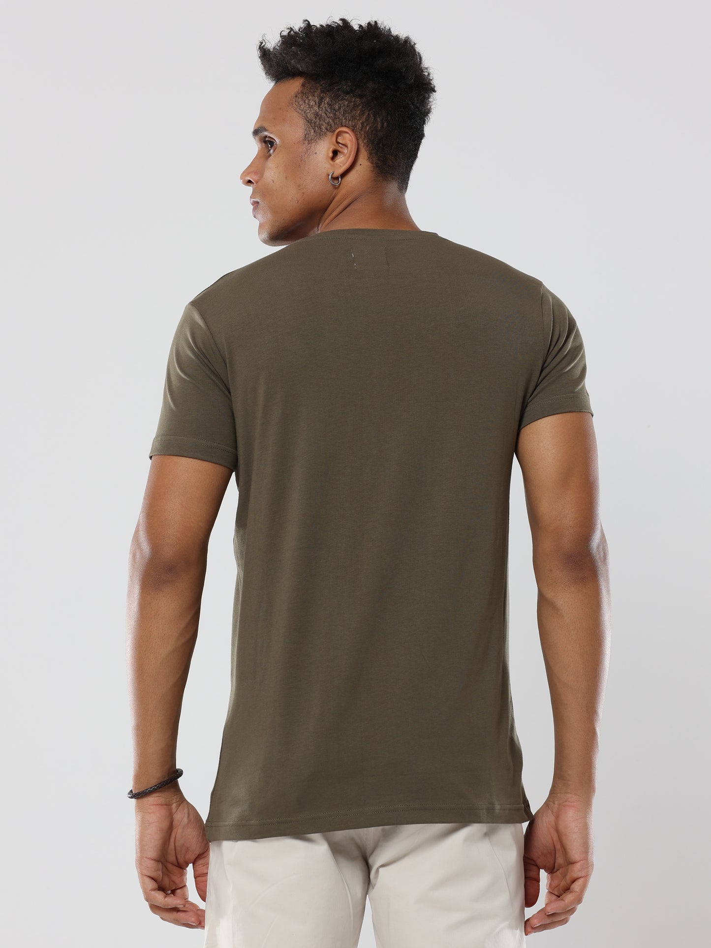 Green Love Round Neck Cotton Tshirt for men