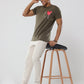 Green Love Round Neck Cotton Tshirt for men