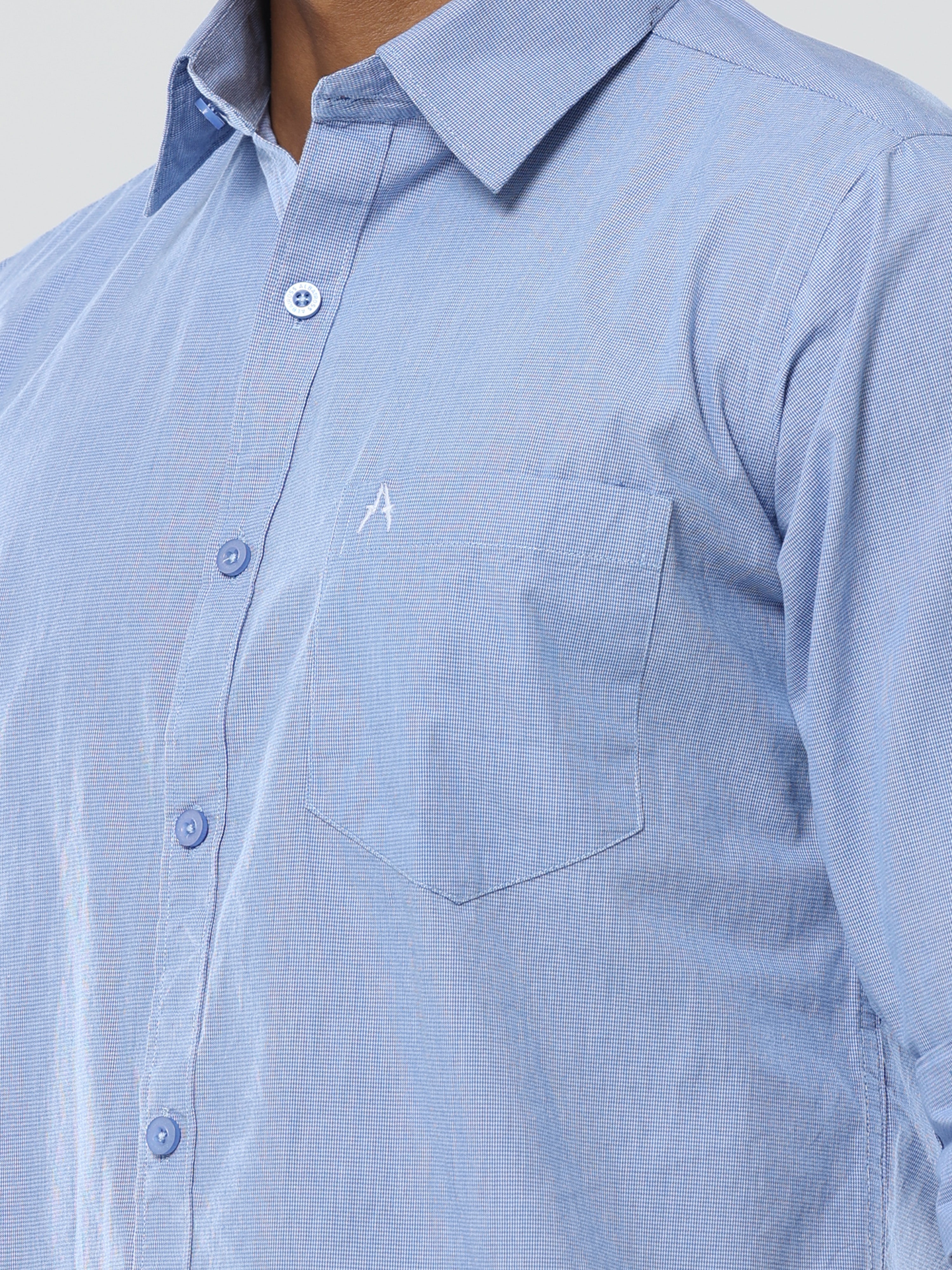 Blue Graph Checks premium Cotton shirt for men