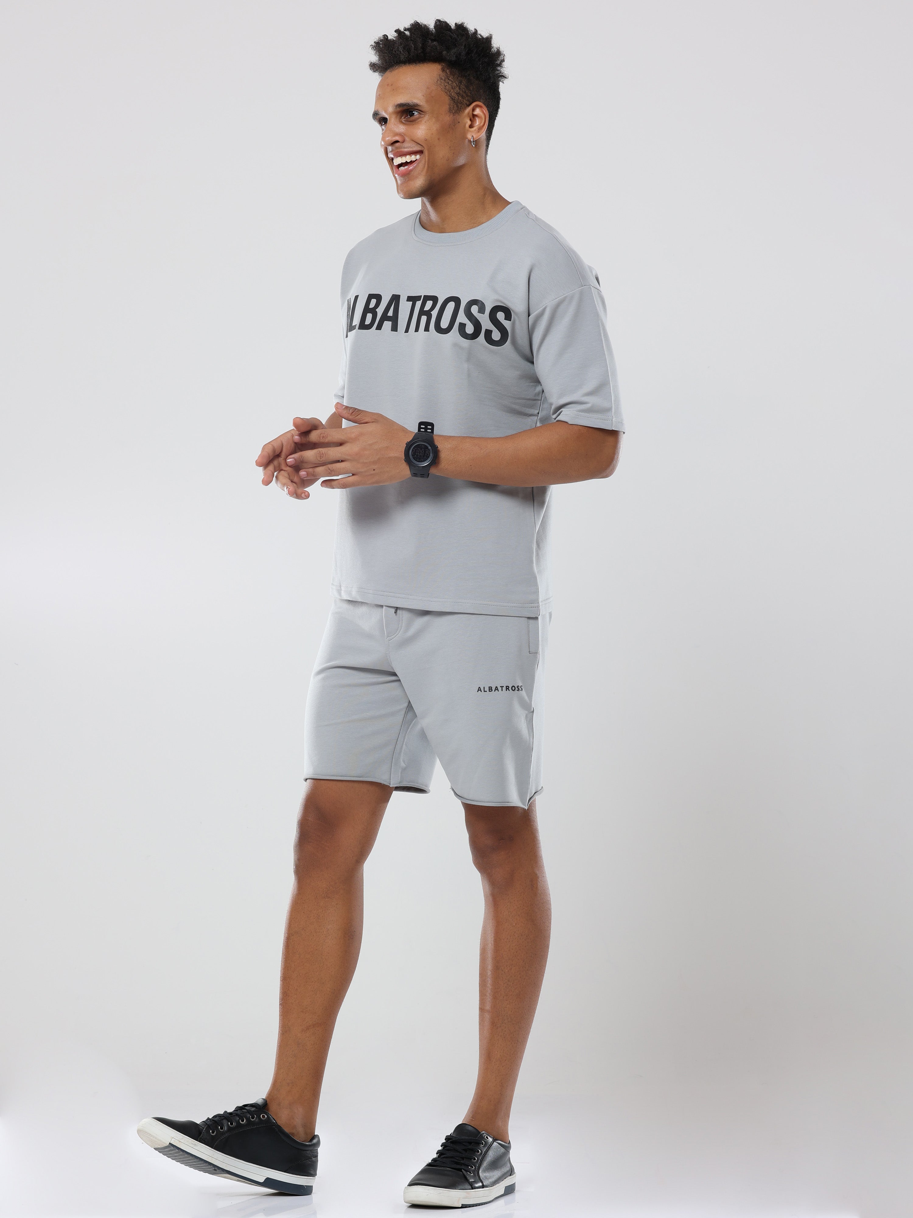مجموعة Albatross Signature Ash Grey Very Premium Co-Ordset - للجنسين