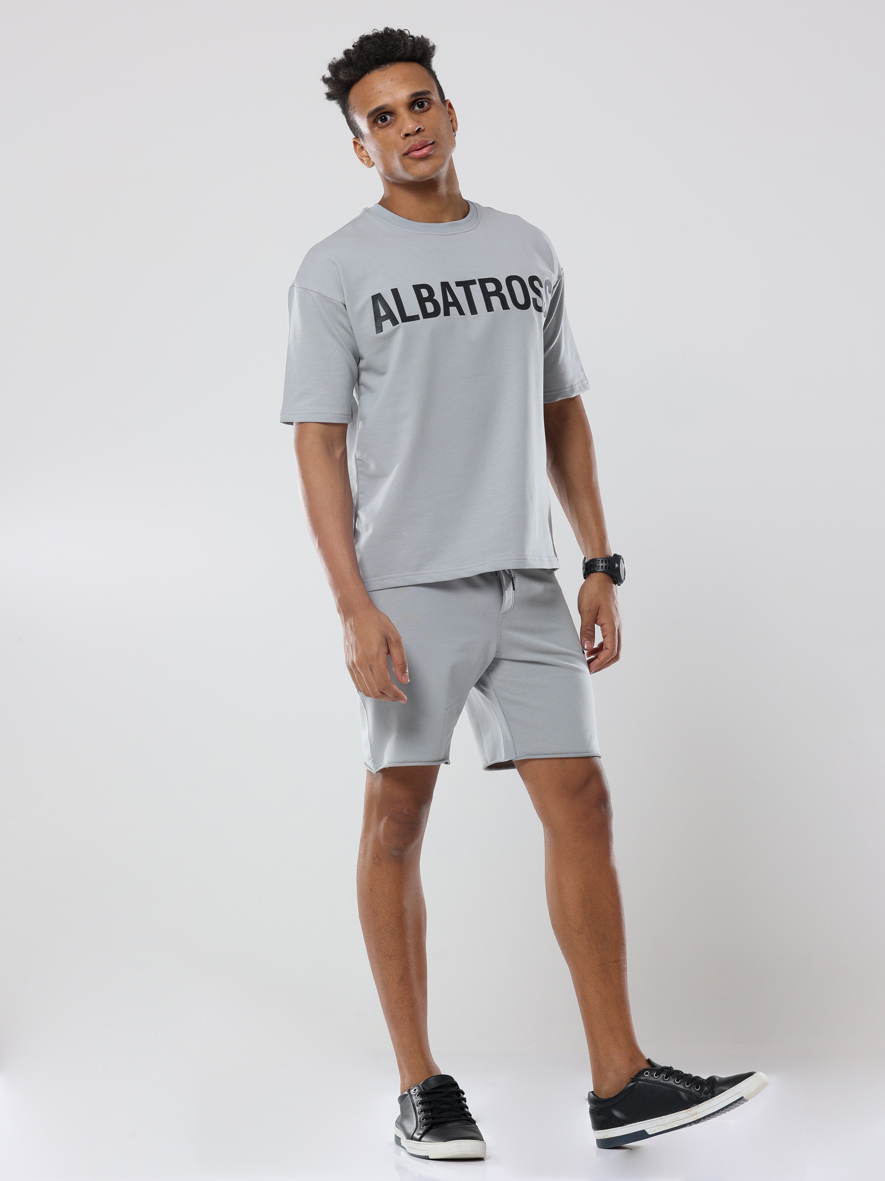 مجموعة Albatross Signature Ash Grey Very Premium Co-Ordset - للجنسين