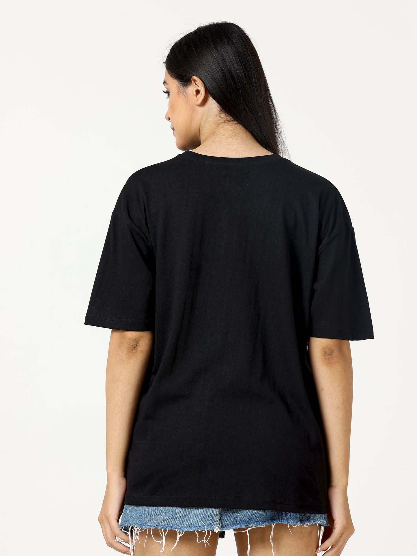 Black Lunar Printed Oversized T-shirt - UNISEX