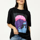 Black Lunar Printed Oversized T-shirt - UNISEX