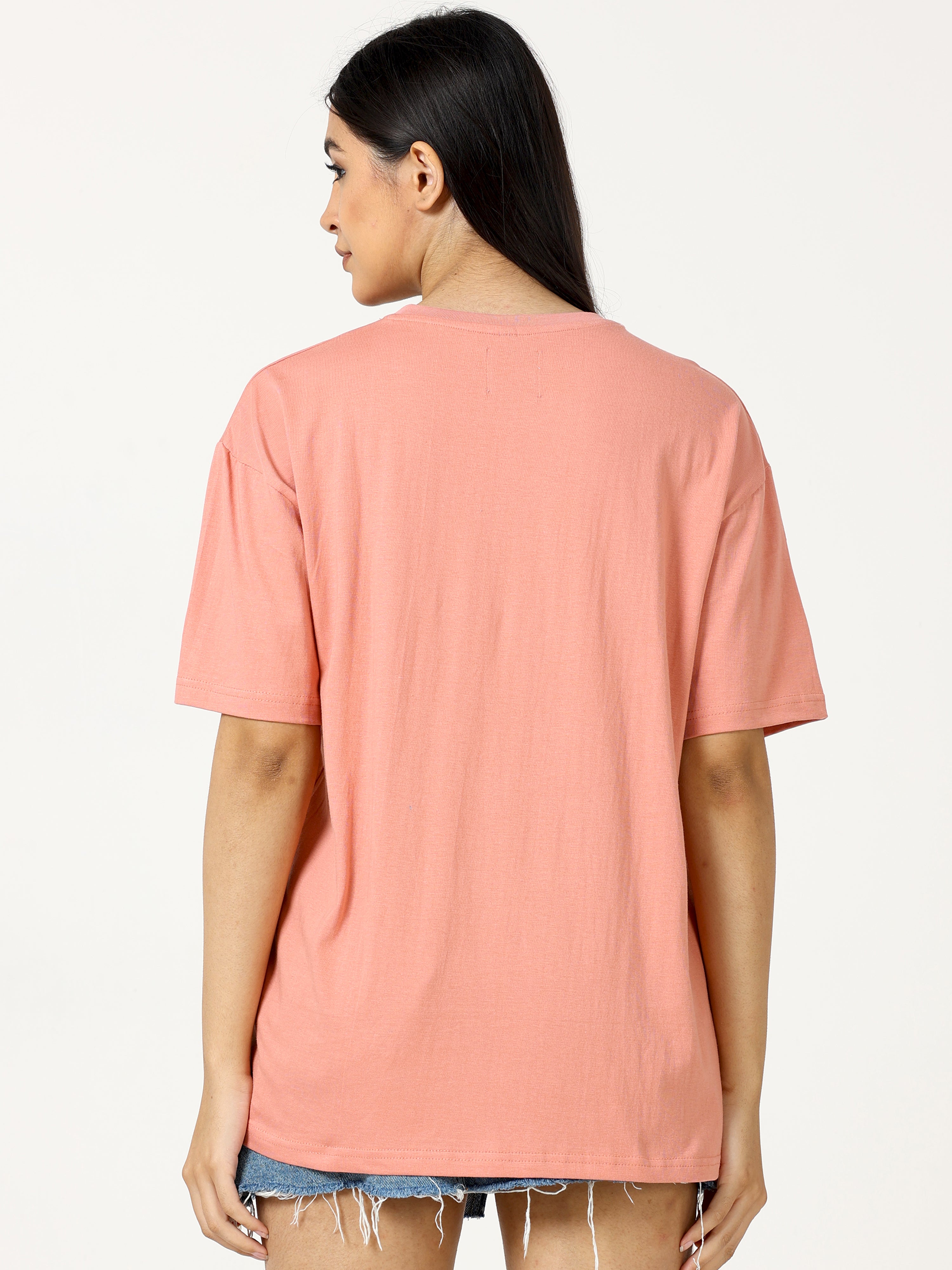 Rose Gold POPCORN Printed Oversized T-shirt - UNISEX