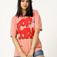 Rose Gold POPCORN Printed Oversized T-shirt - UNISEX