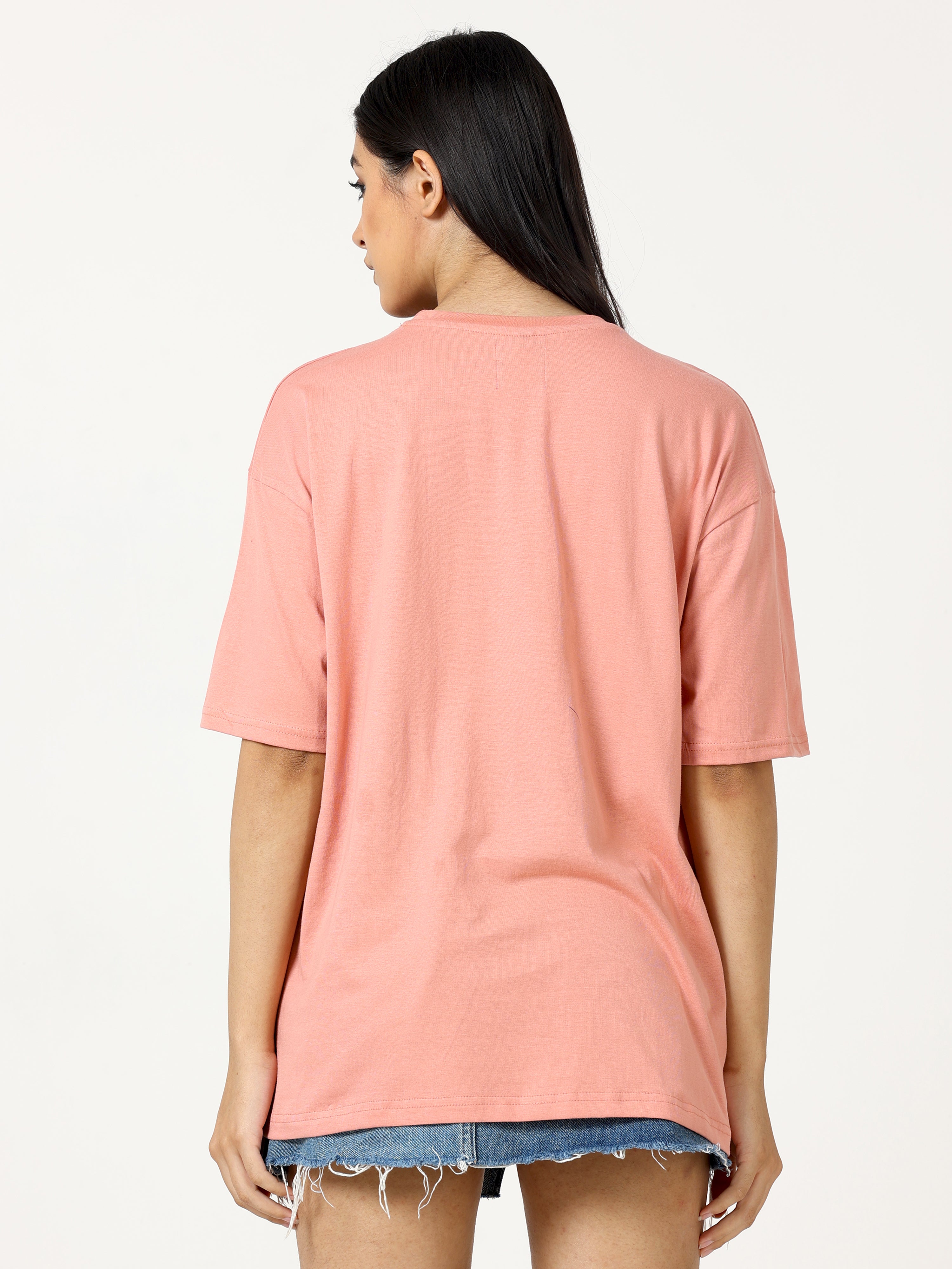 Peach Nard Rock Printed Oversized T-shirt - UNISEX