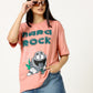 Peach Nard Rock Printed Oversized T-shirt - UNISEX