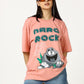 Peach Nard Rock Printed Oversized T-shirt - UNISEX