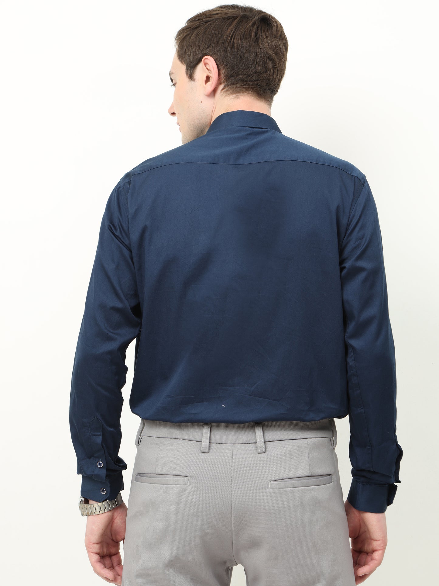 Navy Blue premium tuxedo party shirt for men