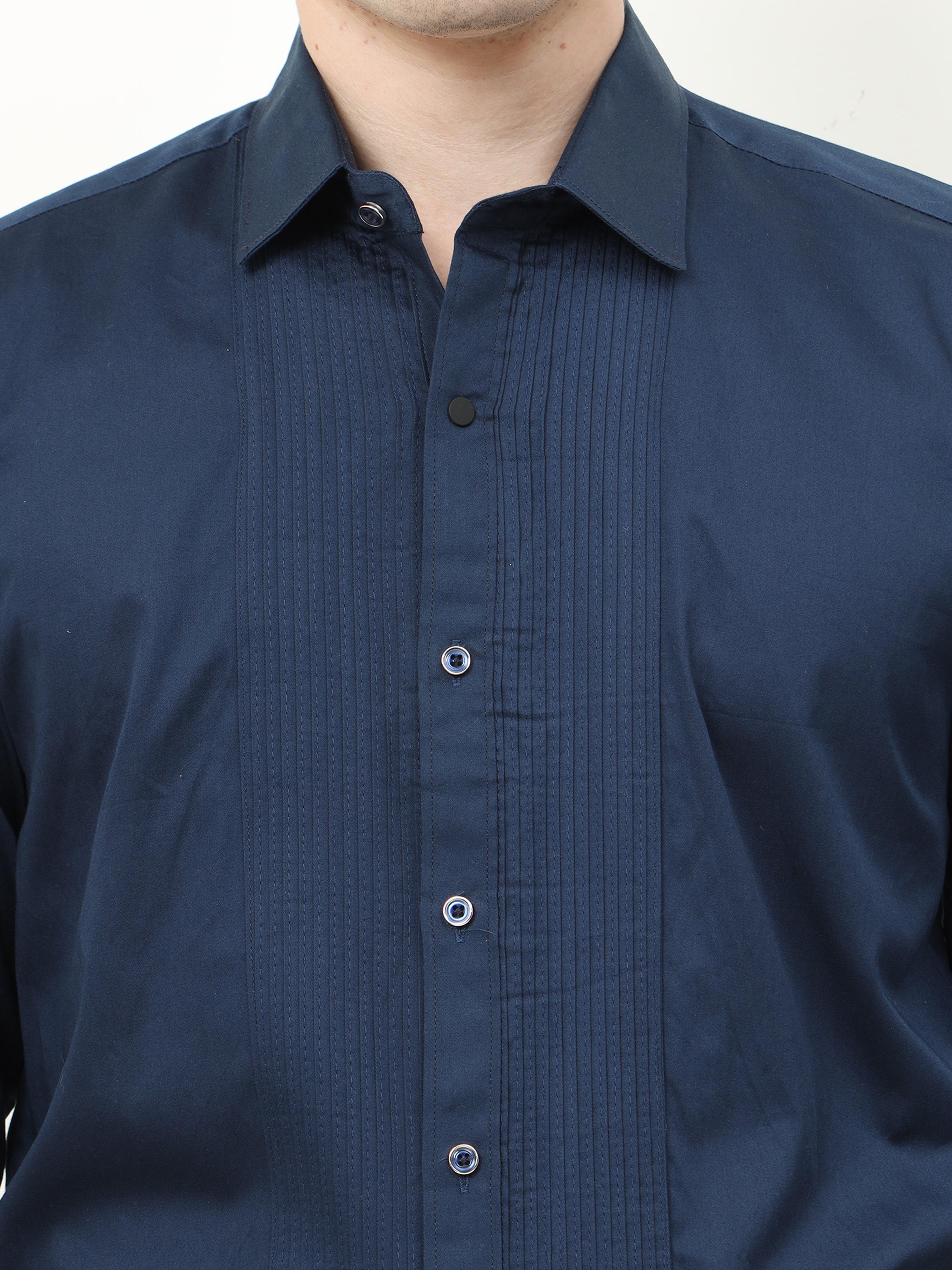 Navy Blue premium tuxedo party shirt for men