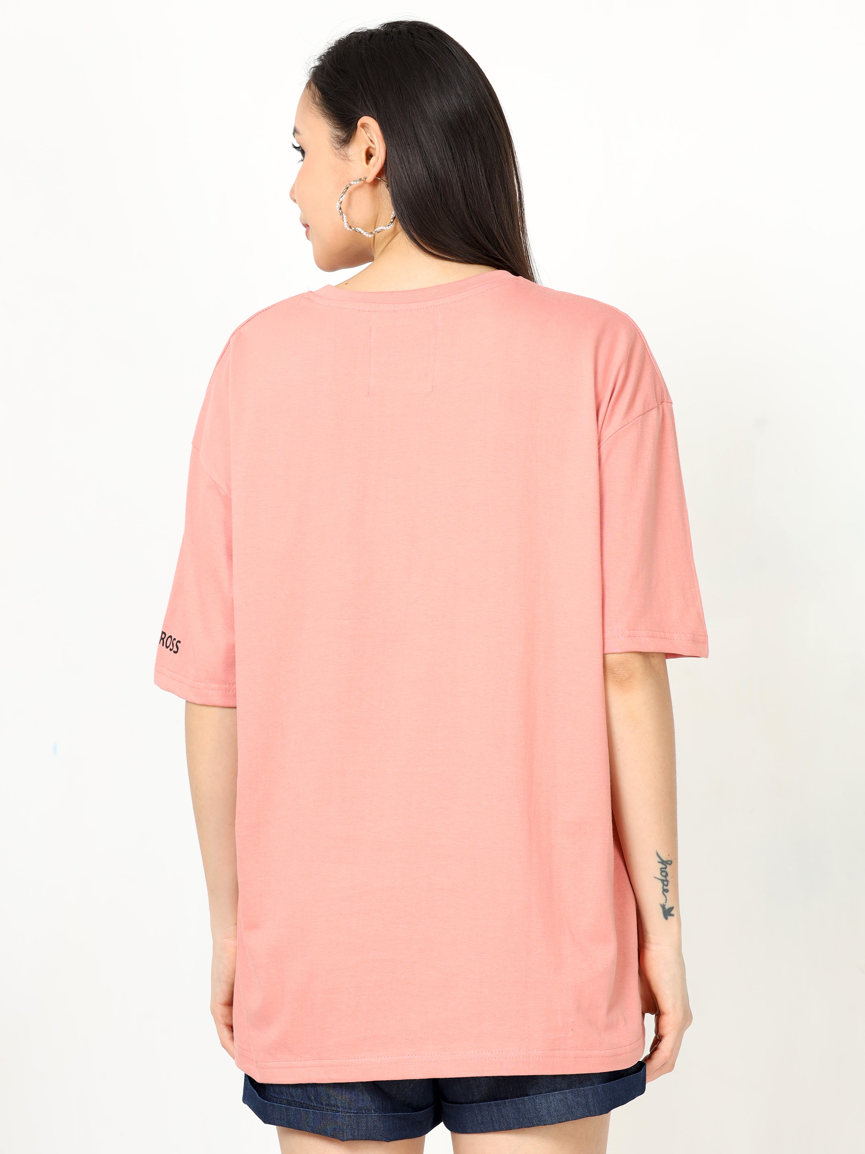 Rose Gold Pancake Printed Oversized T-shirt for women