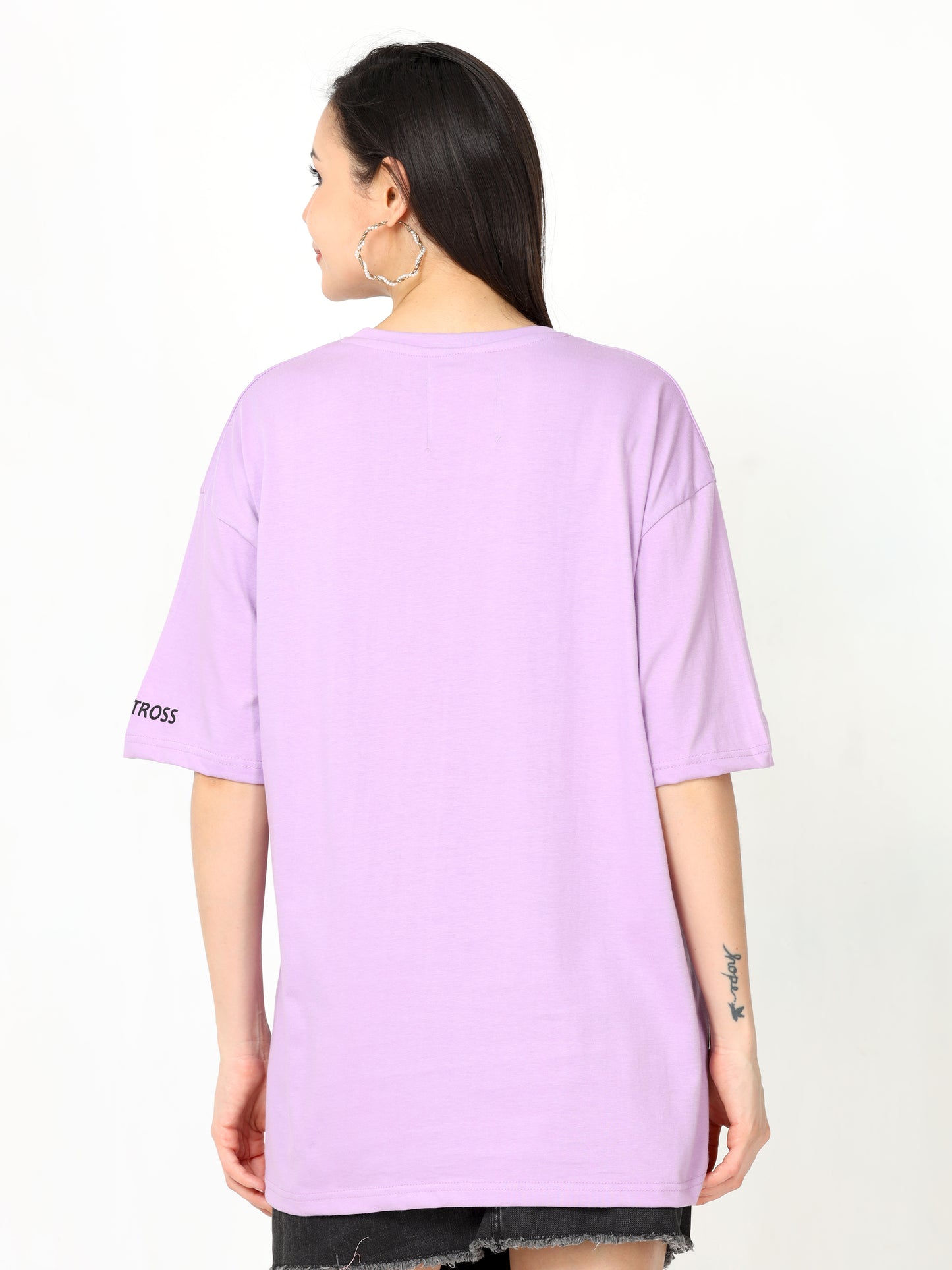 Purple Pancake Printed Oversized T-shirt for women