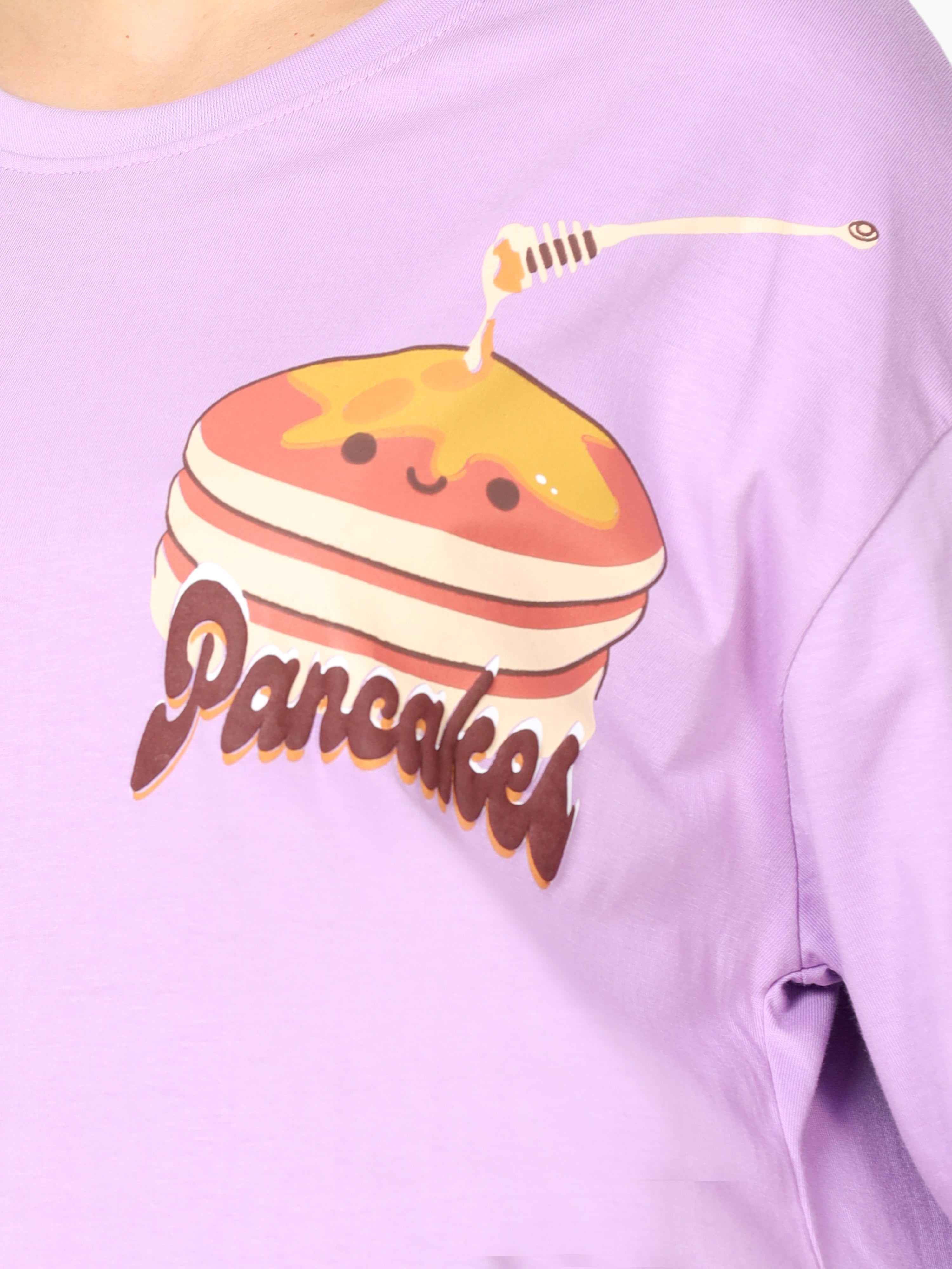 Purple Pancake Printed Oversized T-shirt for women