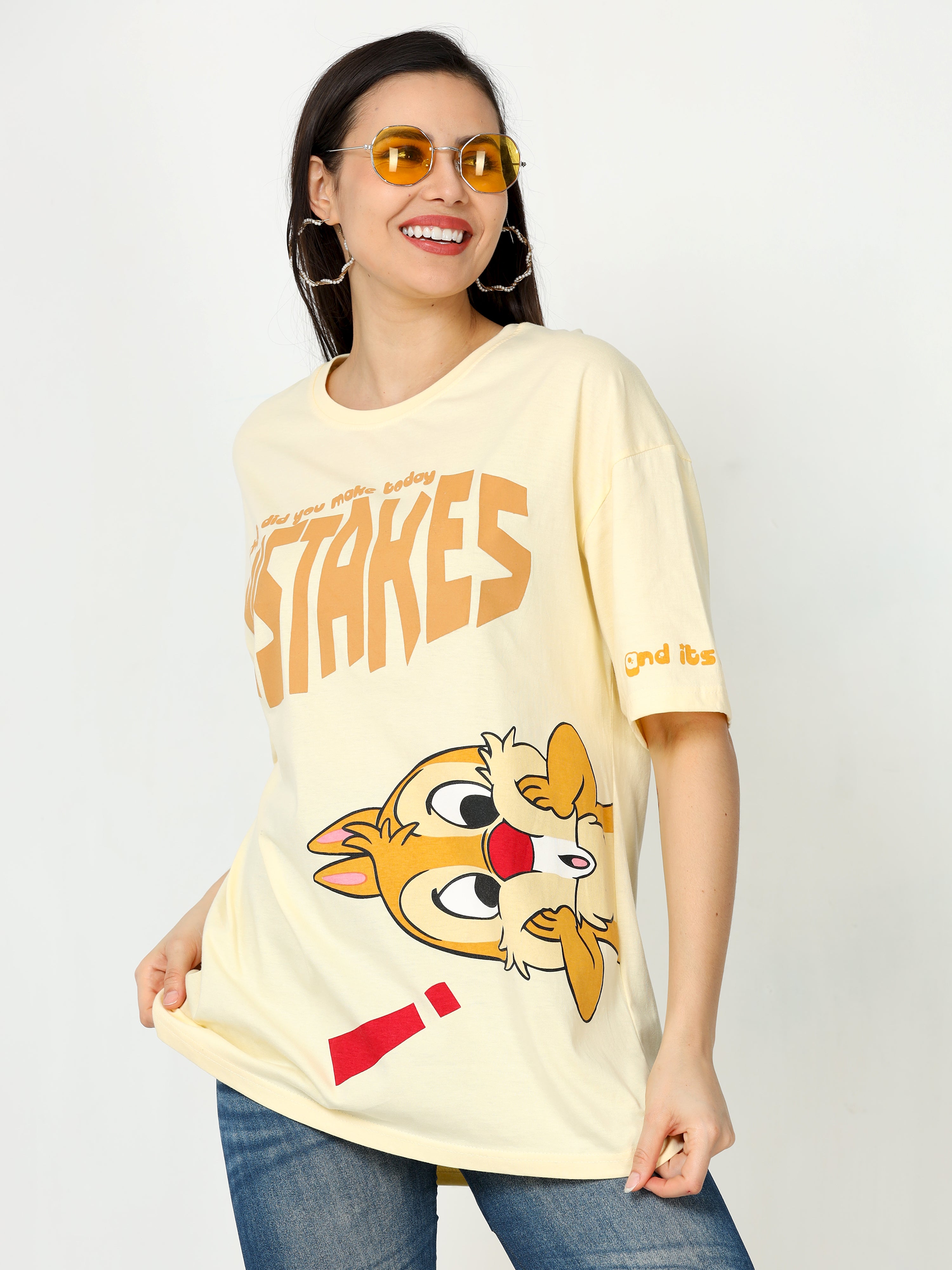 Cream What did you make today Oversized Tshirt for Women