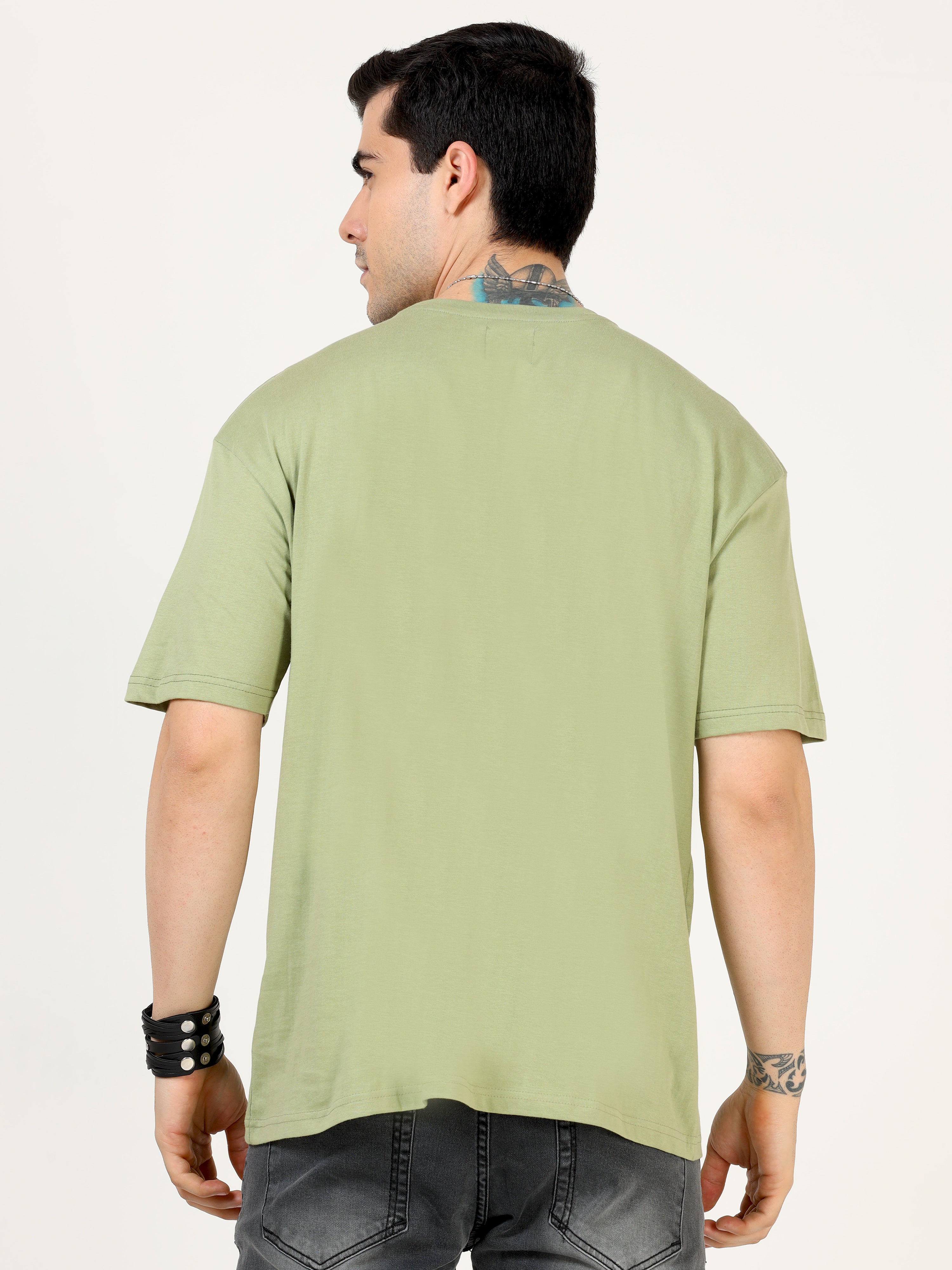 Sea Green Rebel Zebra Printed Oversized T-shirt - UNISEX