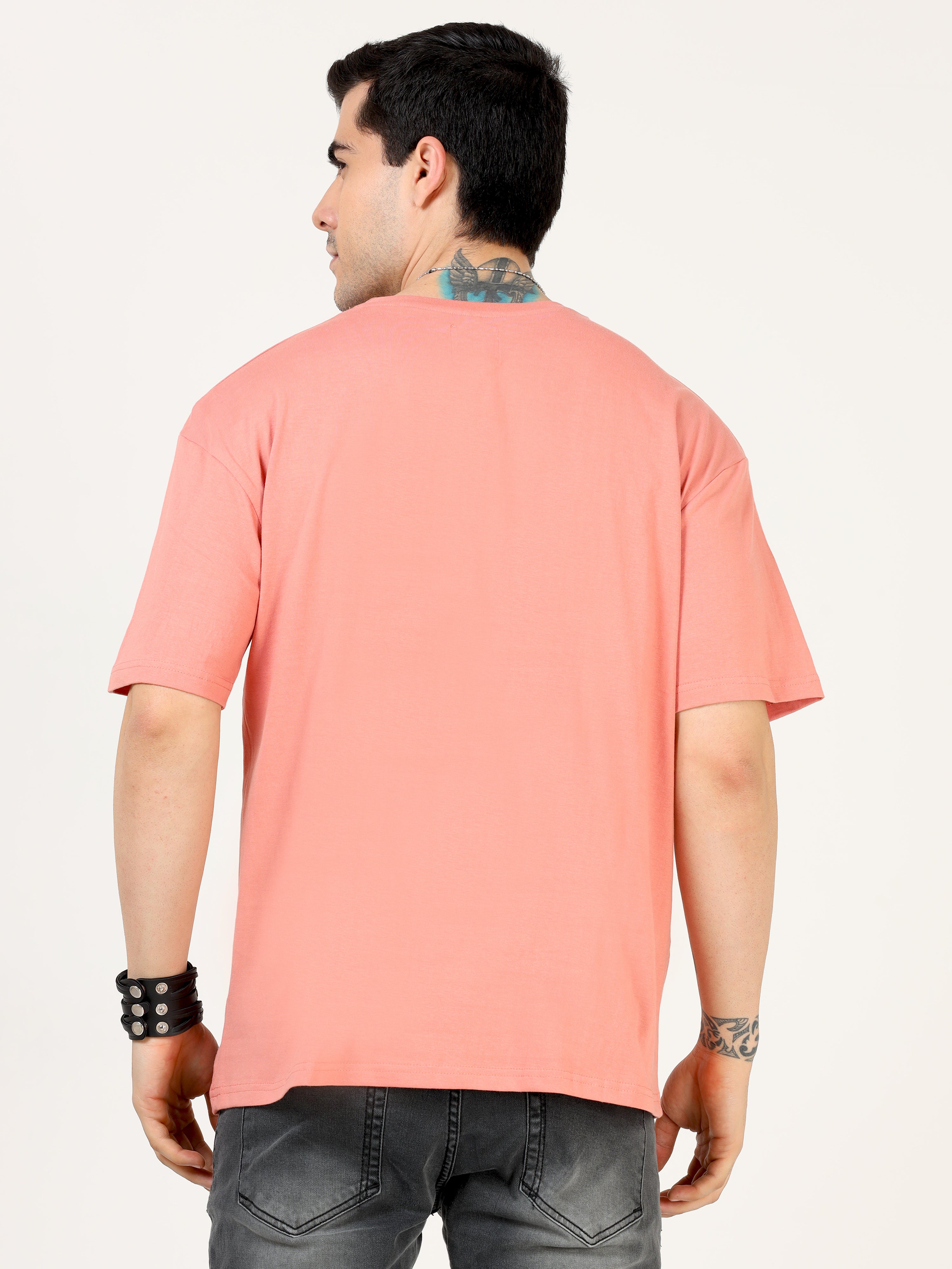 Rose Gold POPCORN Printed Oversized T-shirt - UNISEX