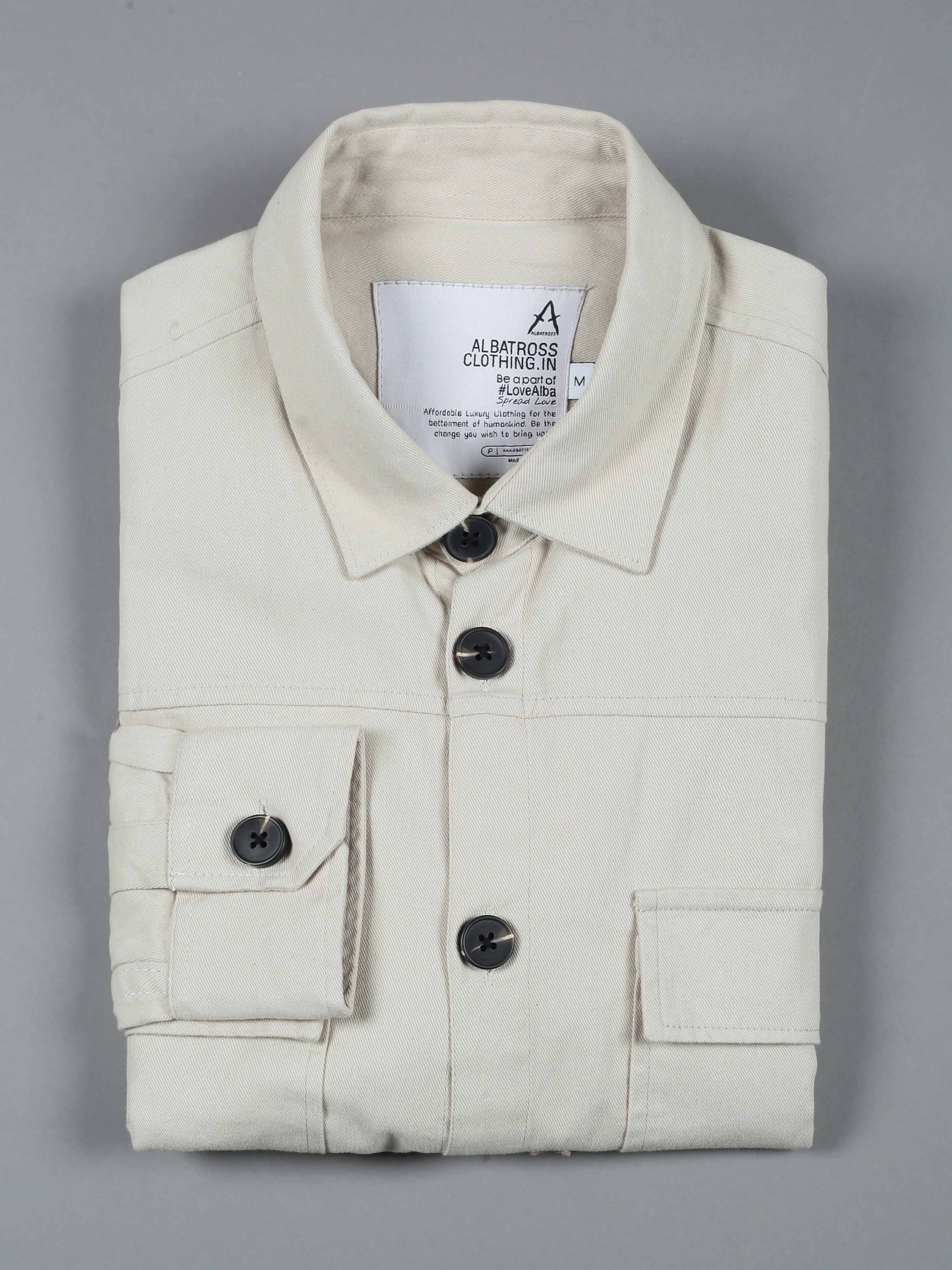 Albatross Cream Shacket for men