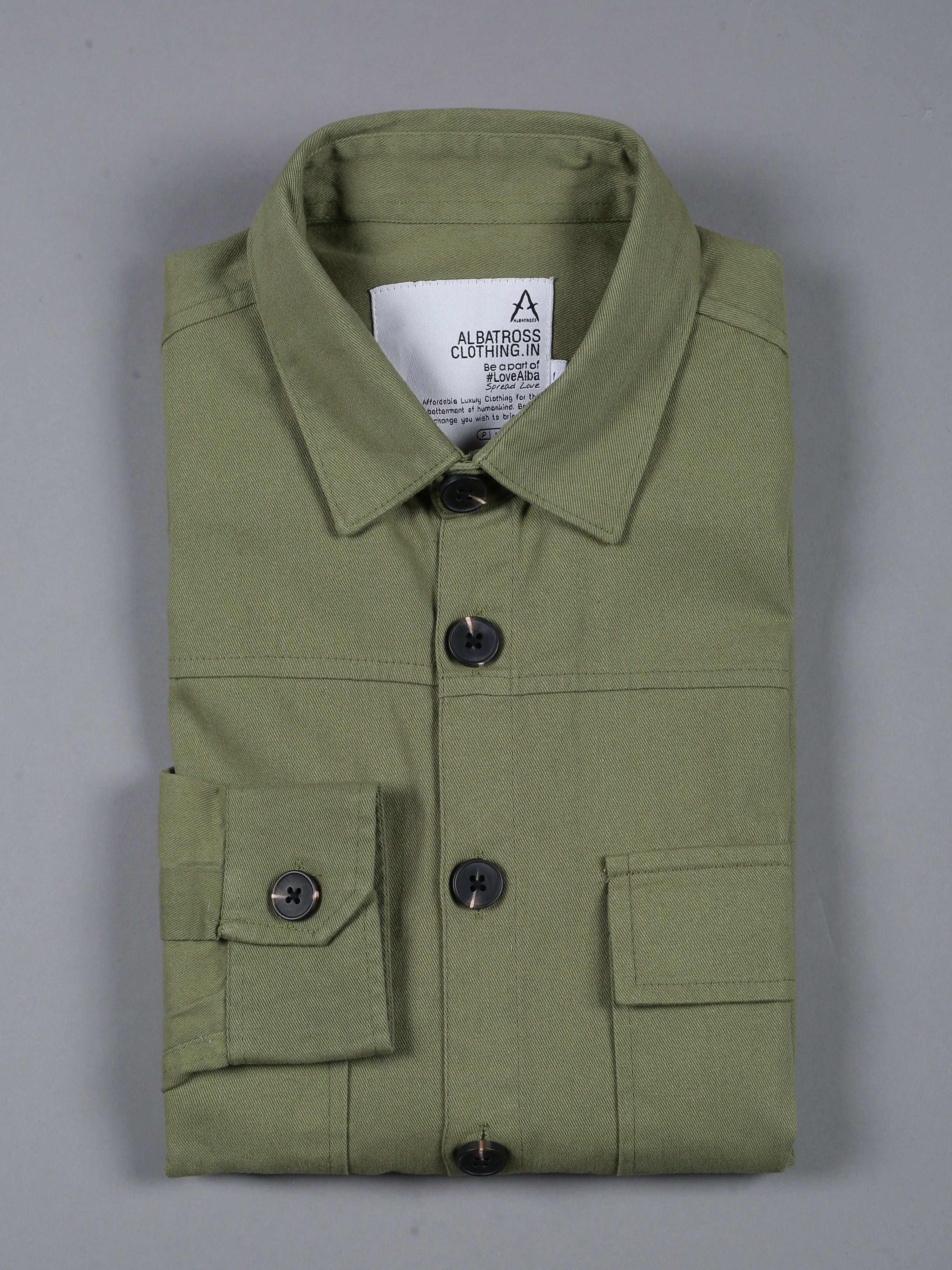 Albatross Pastel Green Shacket for men