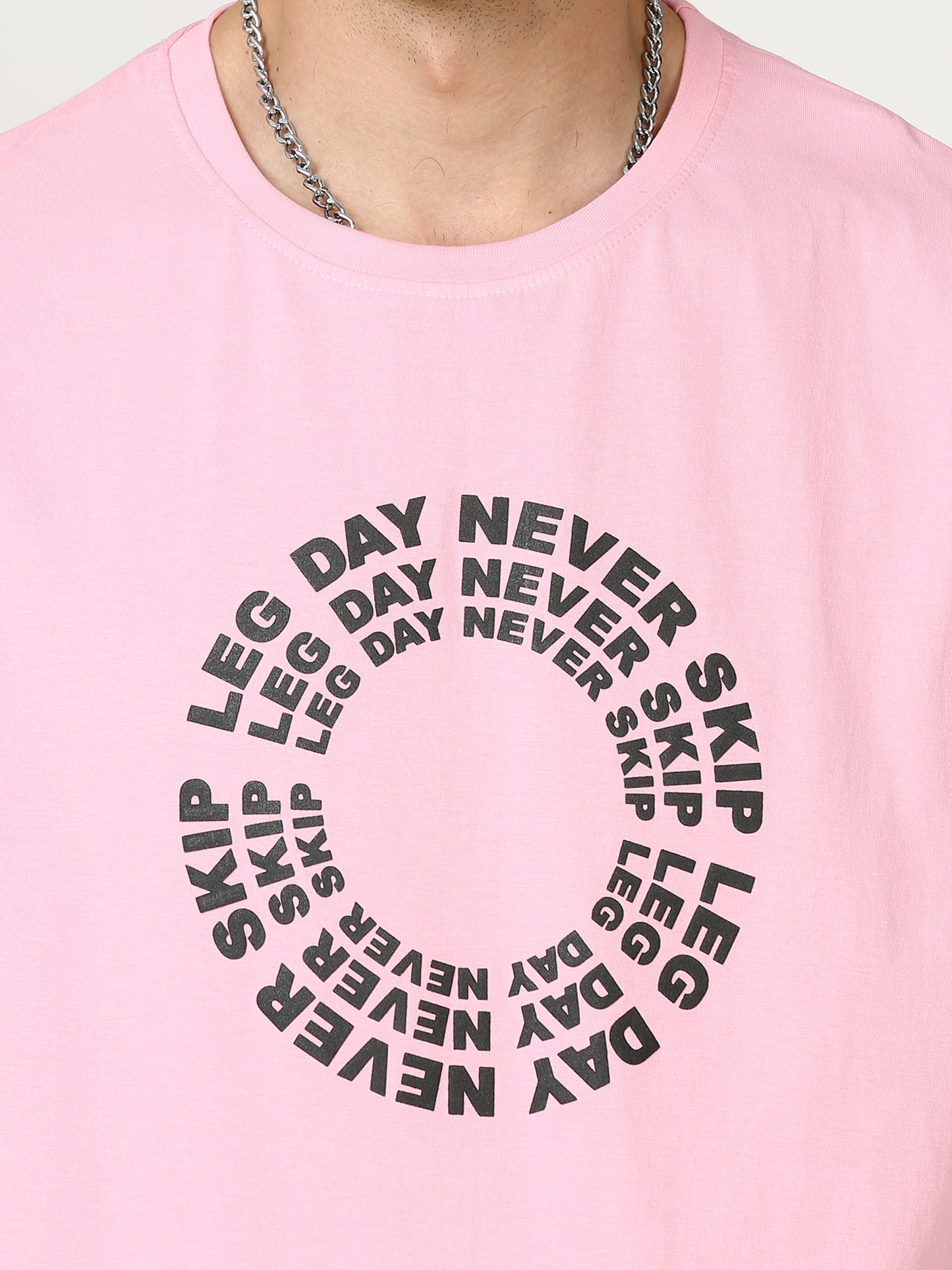 Pink Never Skip Leg day Oversized T-shirt