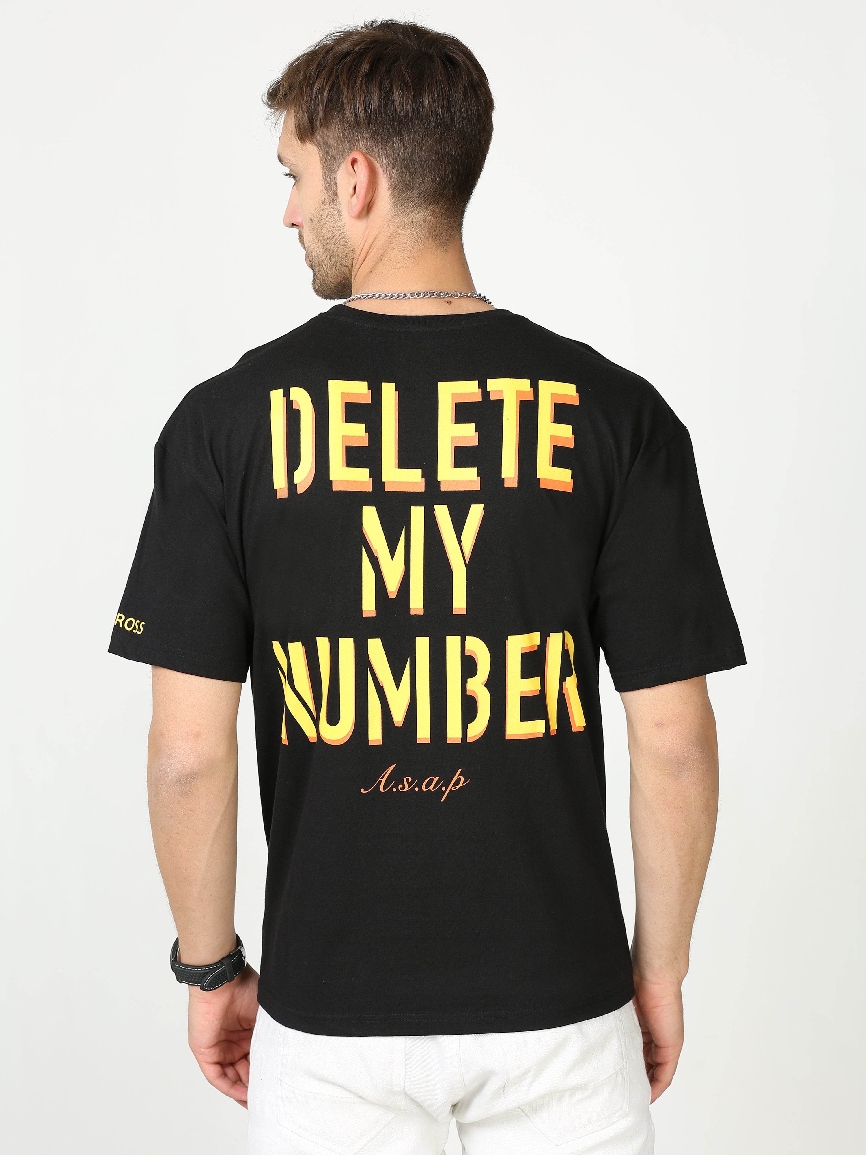 Black Delete My Number asap Oversized T-shirt