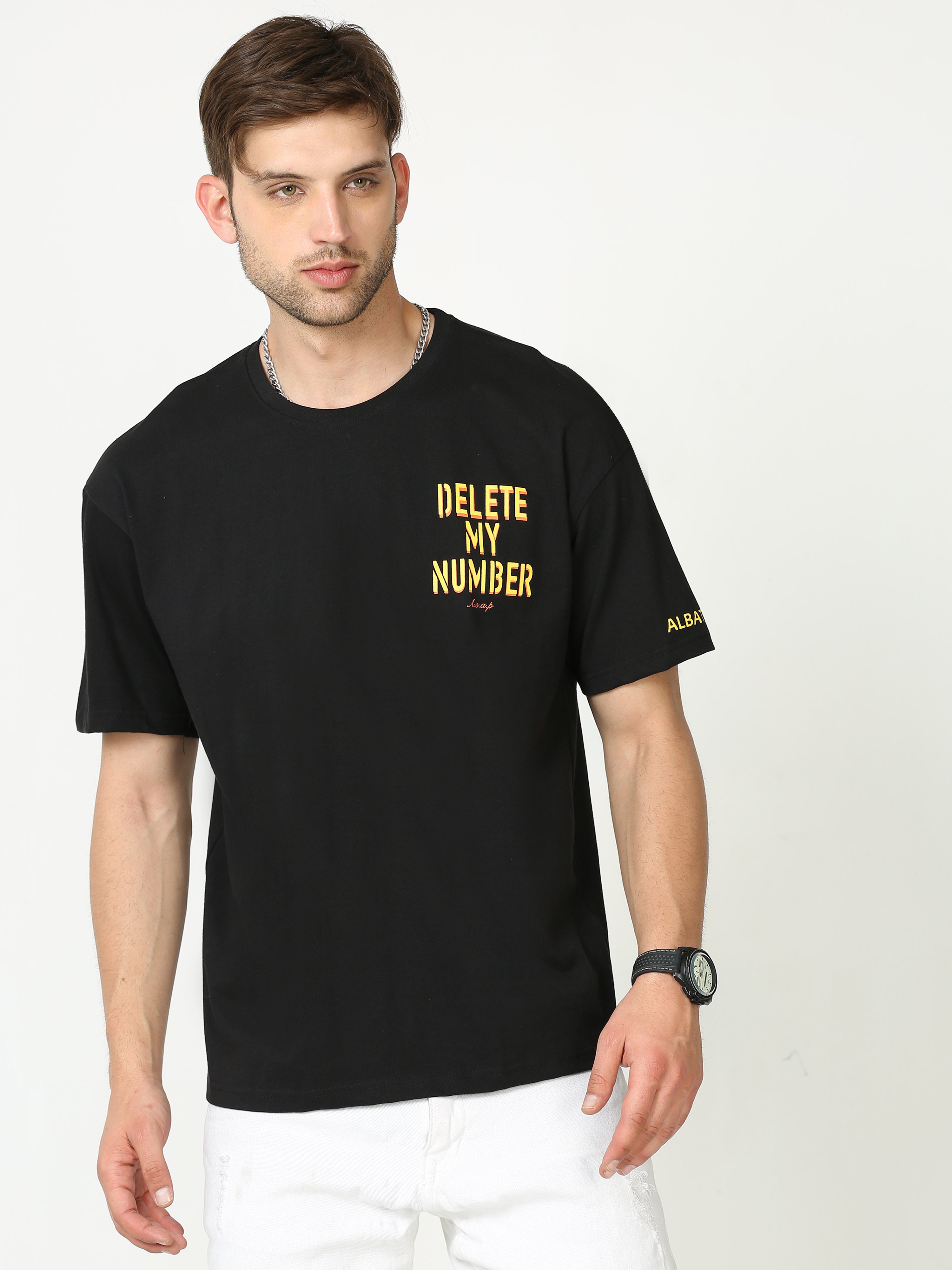 Black Delete My Number asap Oversized T-shirt