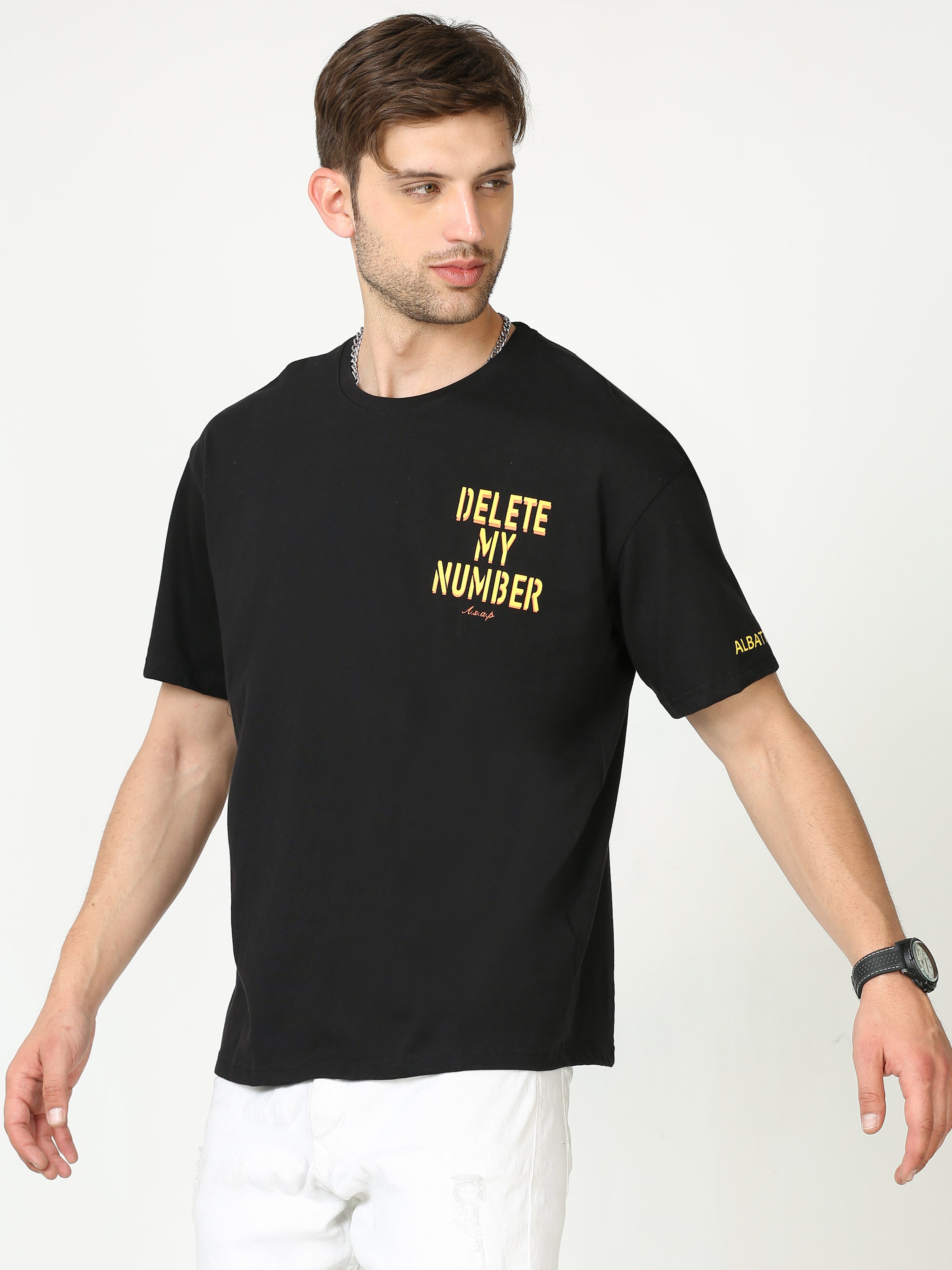 Black Delete My Number asap Oversized T-shirt