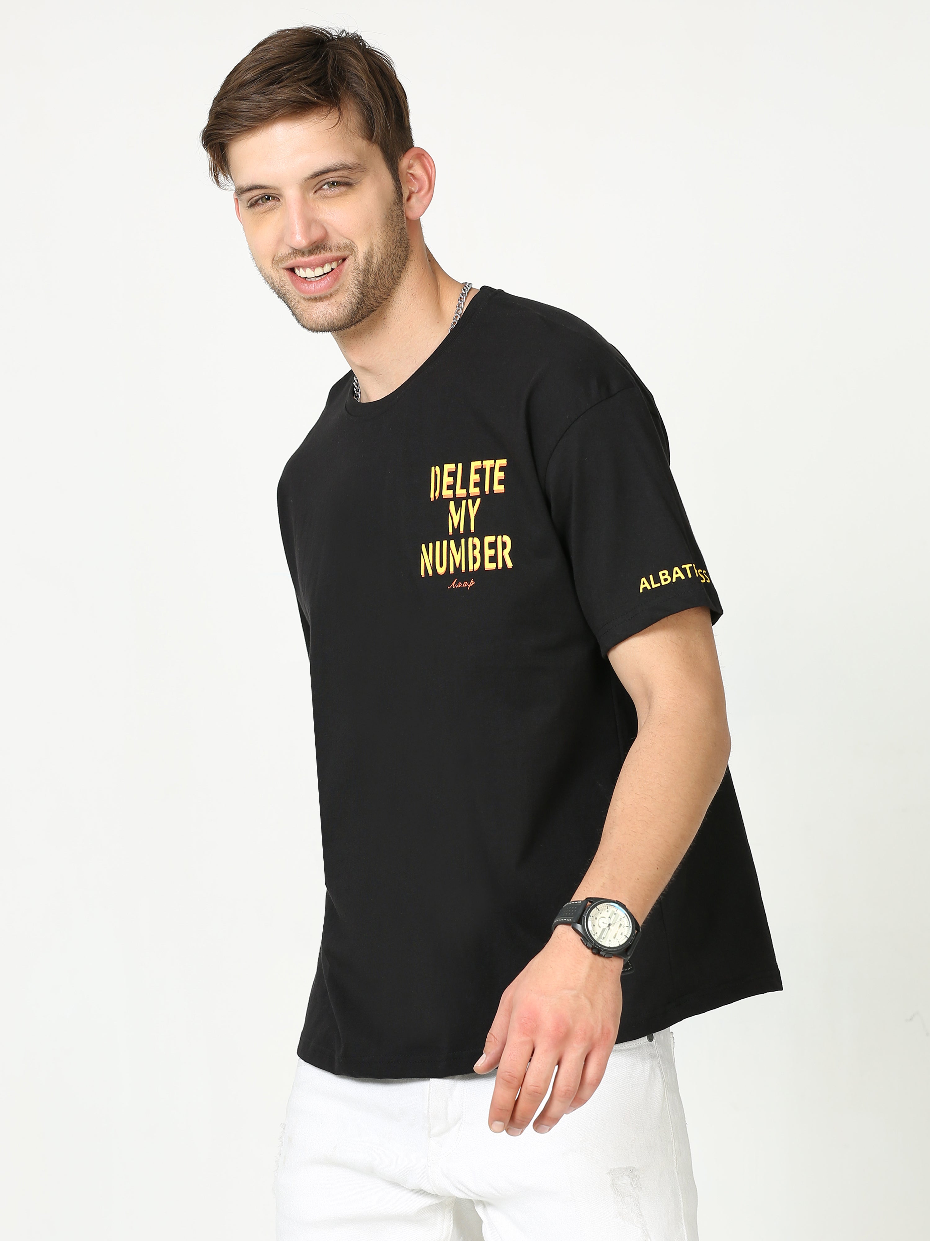 Black Delete My Number asap Oversized T-shirt