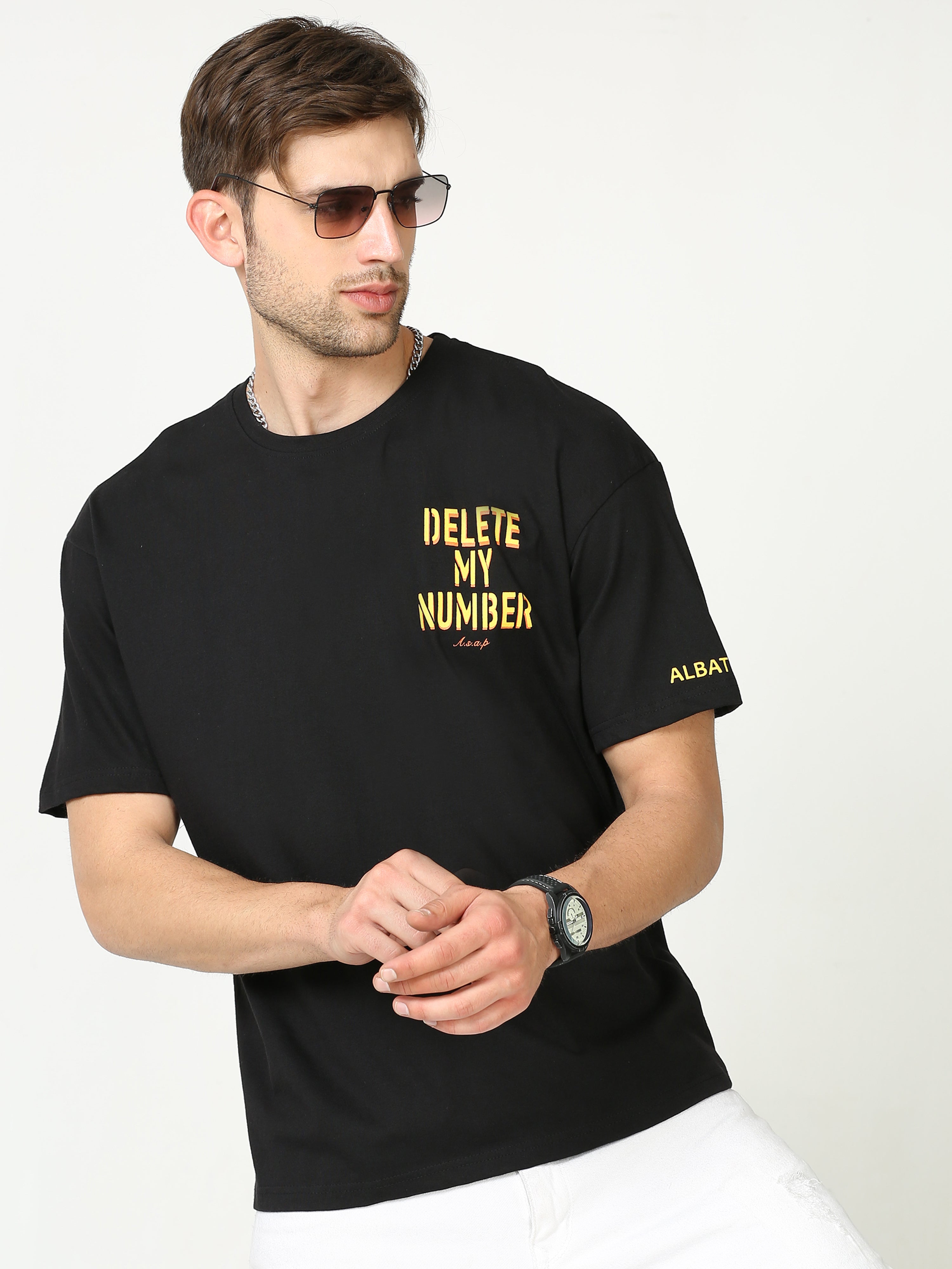 Black Delete My Number asap Oversized T-shirt