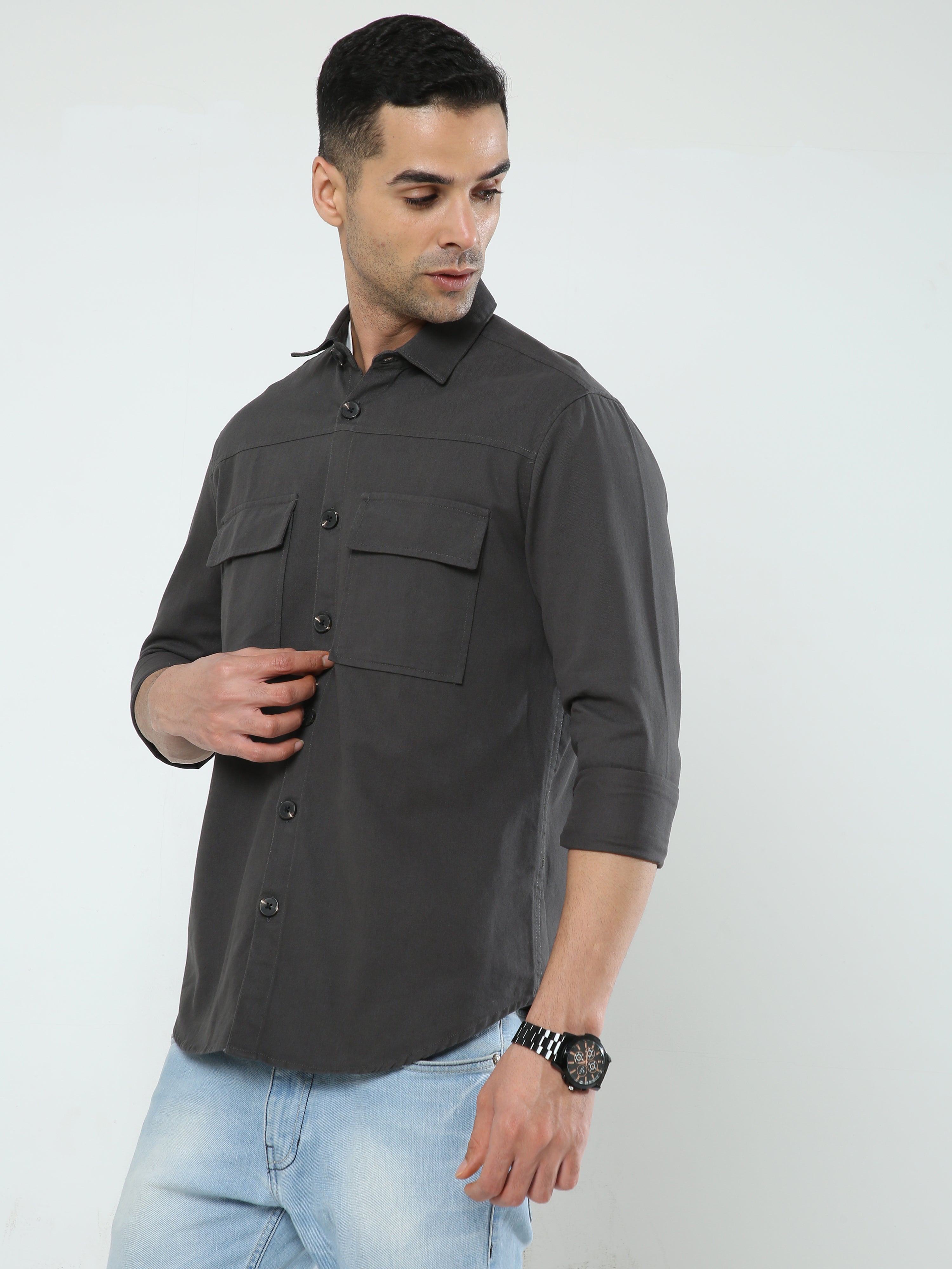 Albatross Charcoal Shacket for men