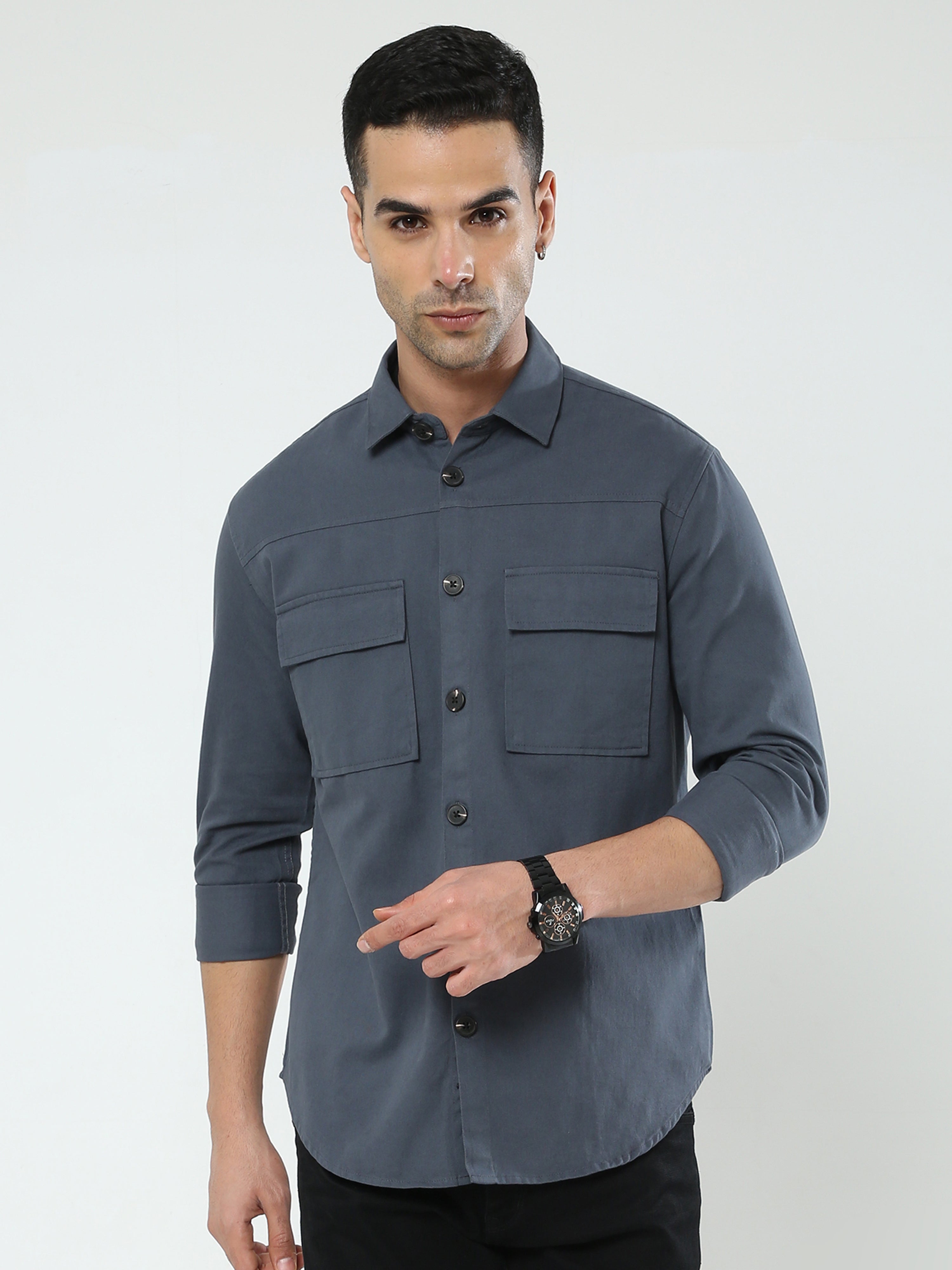 Albatross Dark Gray Shacket for men